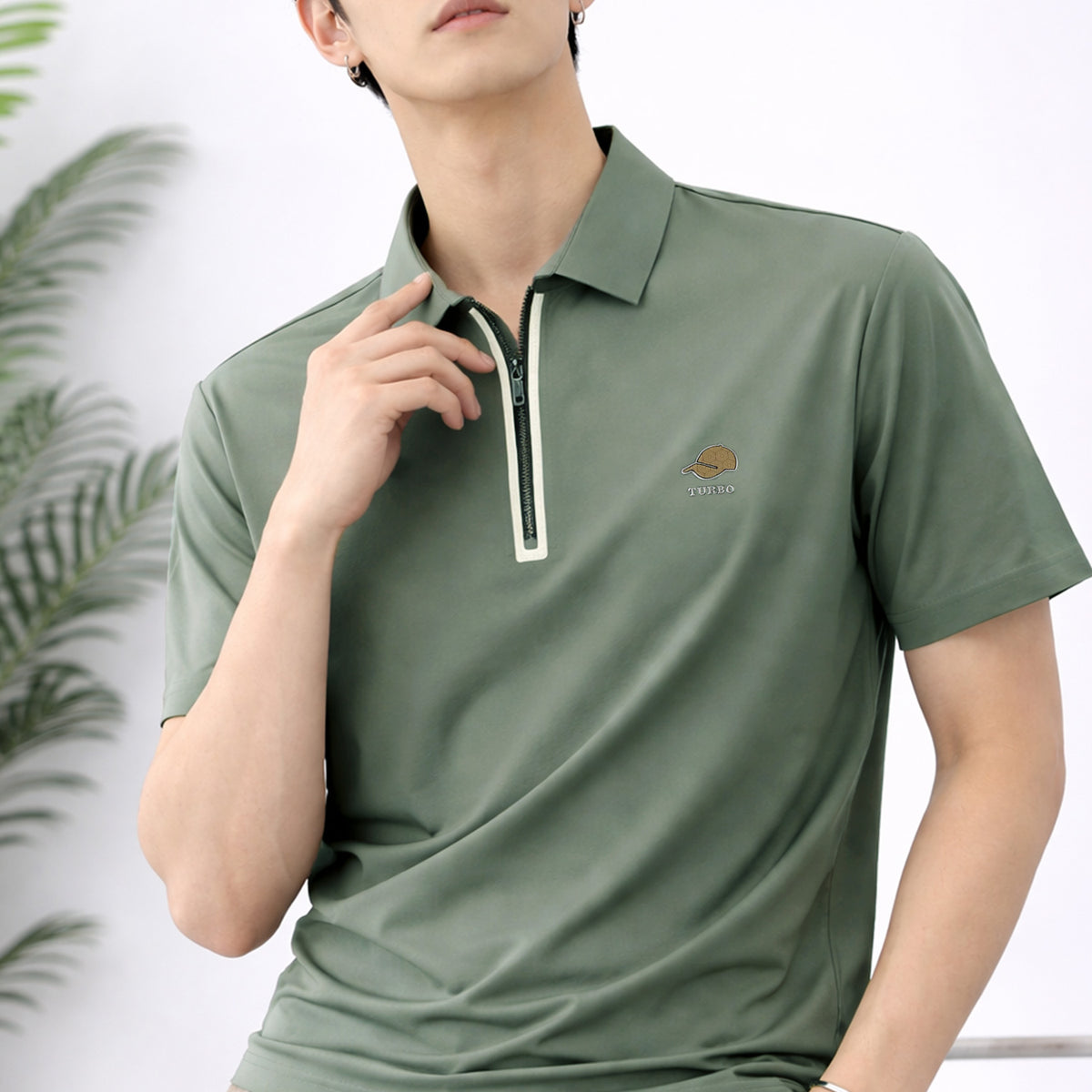 Turbo Embroidered Emblem Polo T-Shirt