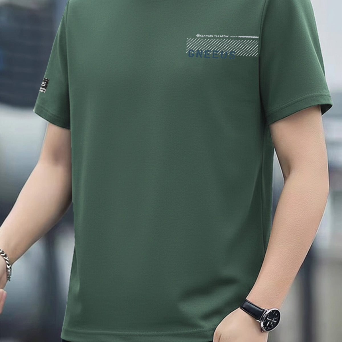 Cotton Blend Round Neck T-shirt