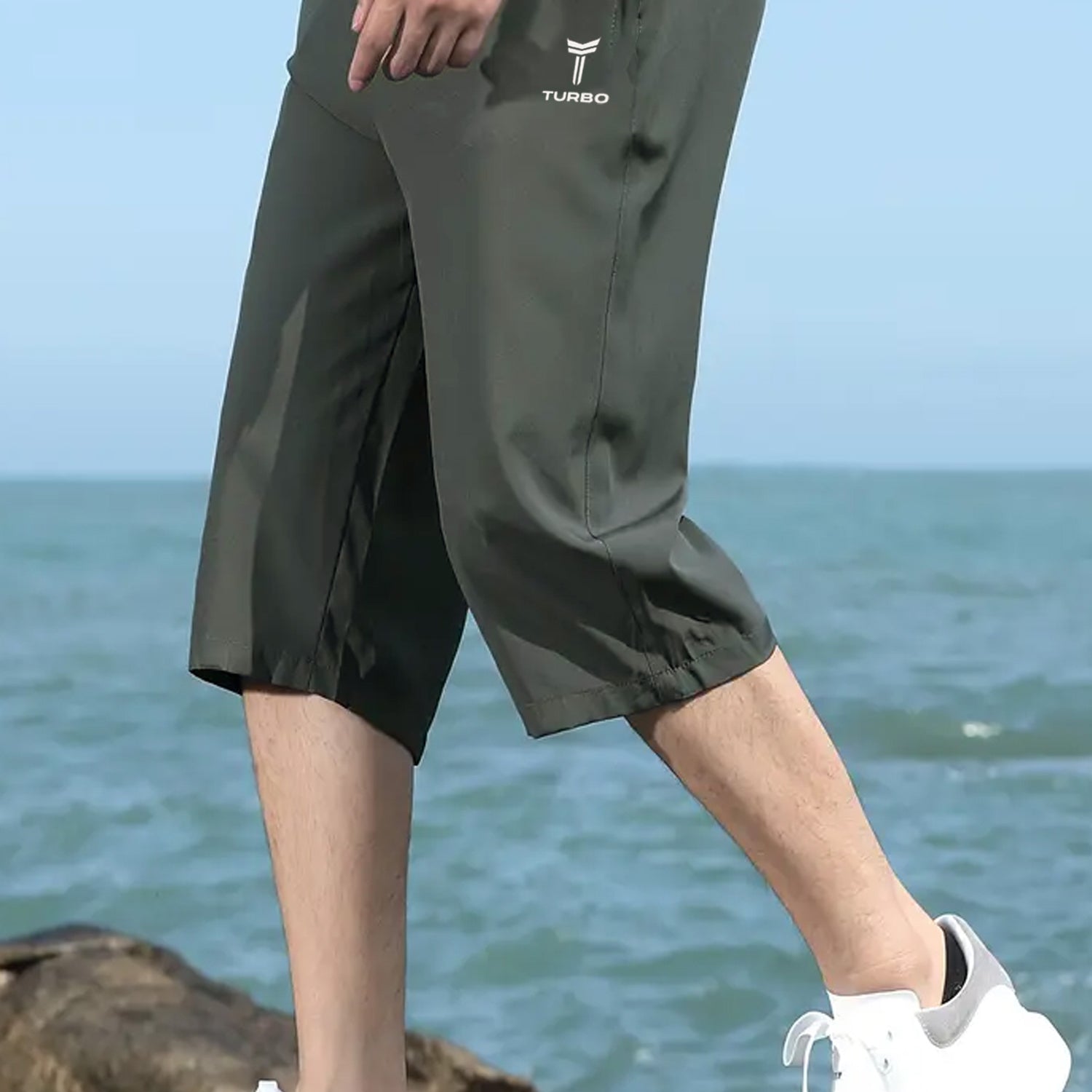 Turbo 'The Voyager' All-Terrain Dry-Fit Men's Shorts In Camo Green