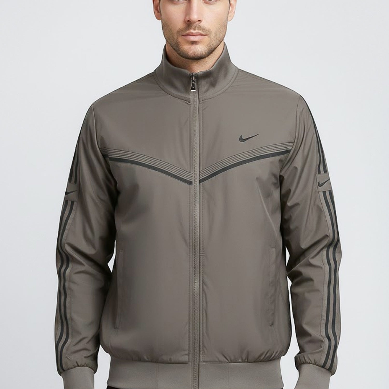 Adds Comfortable Reversible Zip-Up Track Sports Jacket
