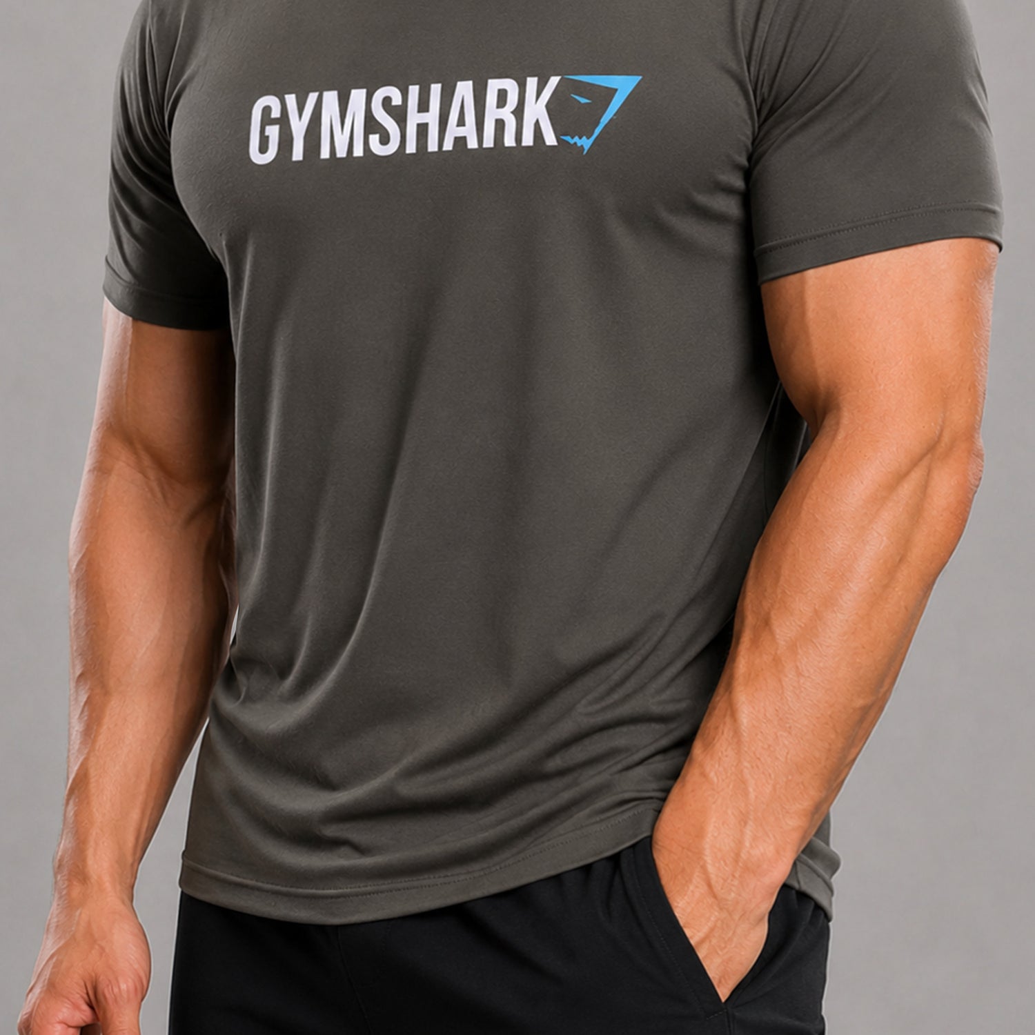 Gym Shrk Athletic Workout Men's Dry-Fit Tee