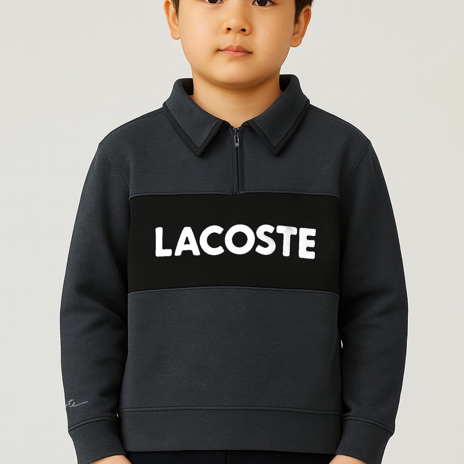 Lcste Block Panel Coller Style Unisex Kids SweatShirt
