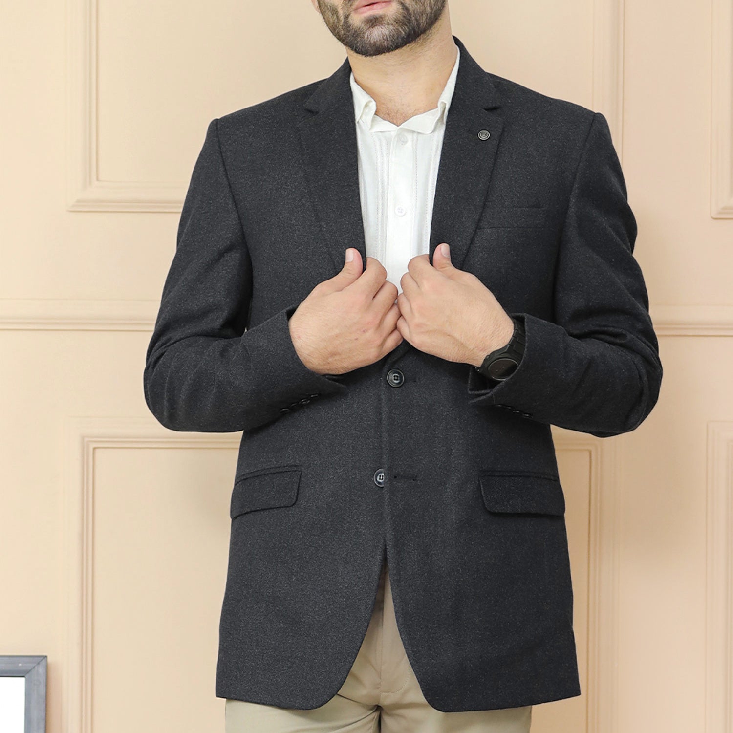 Classic Rich Self Pattern Men Blazer