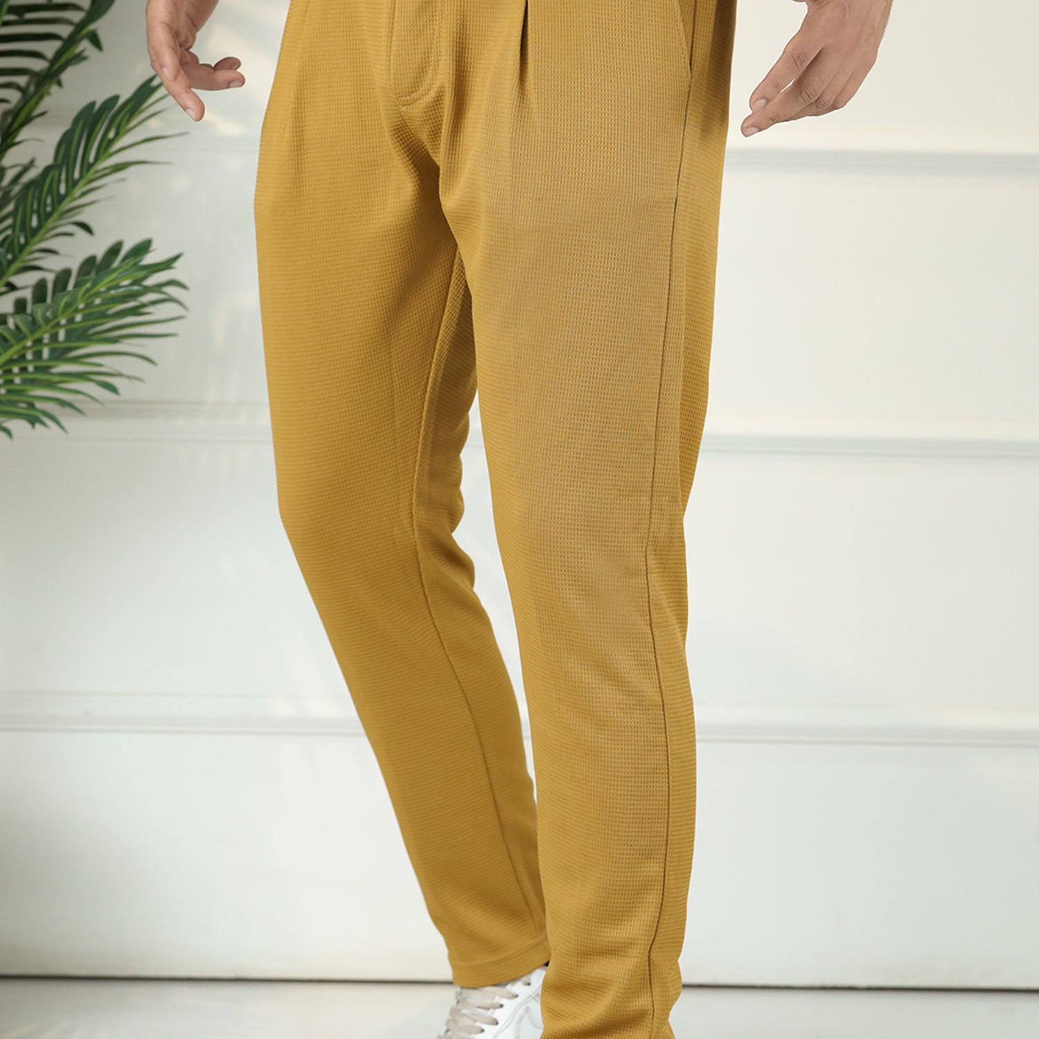 Turbo Urban-Fit Single Plate Waffle Trouser In Camel