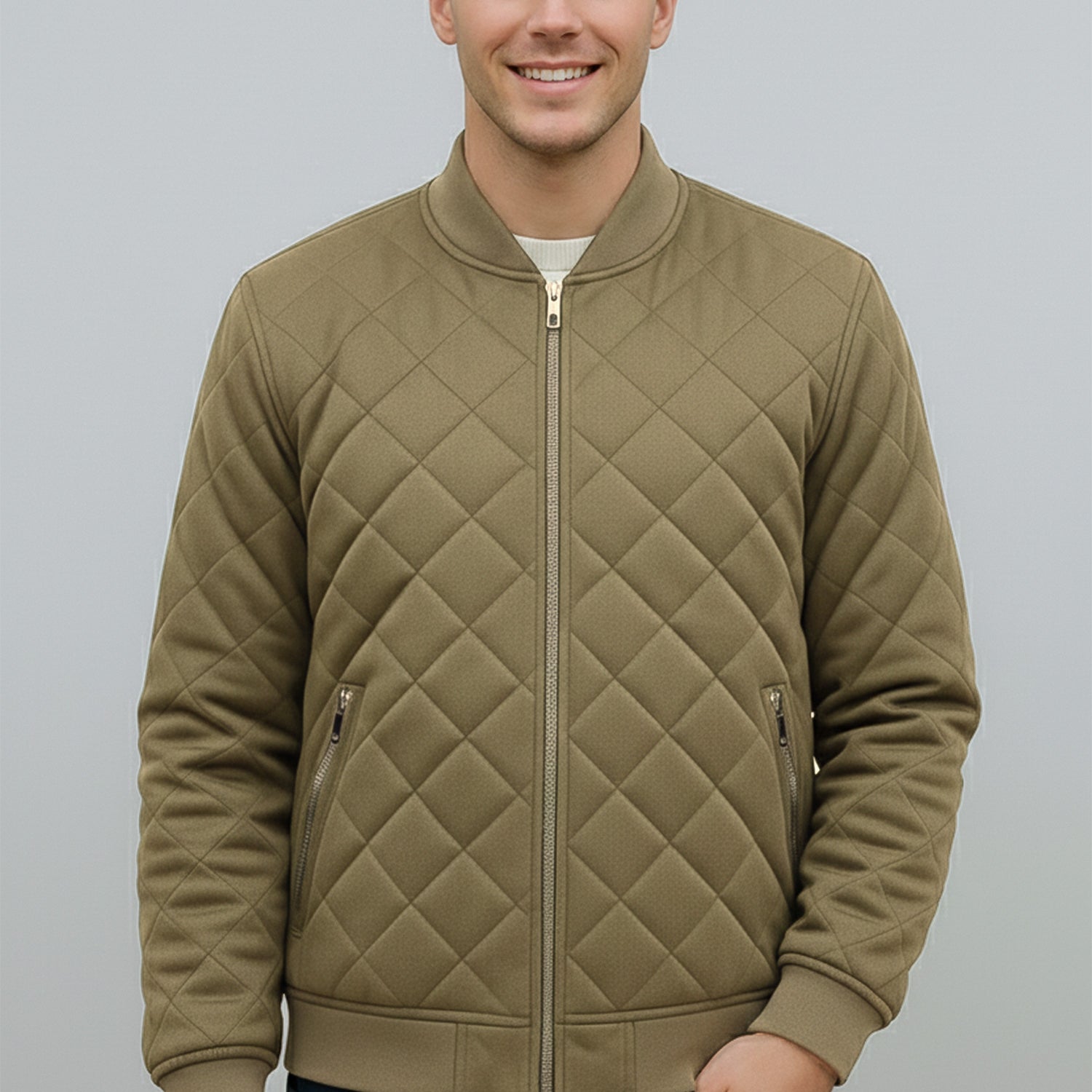 Radiant Stich Quilted Imported Men's Suede Jacket