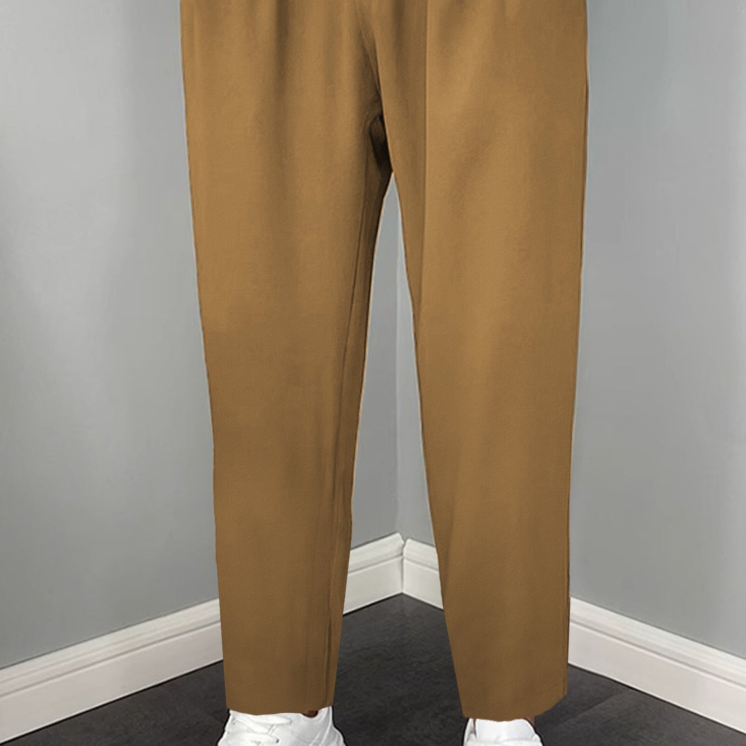 Turbo Elastic Classic Pleated Slimfit Trouser In Camel