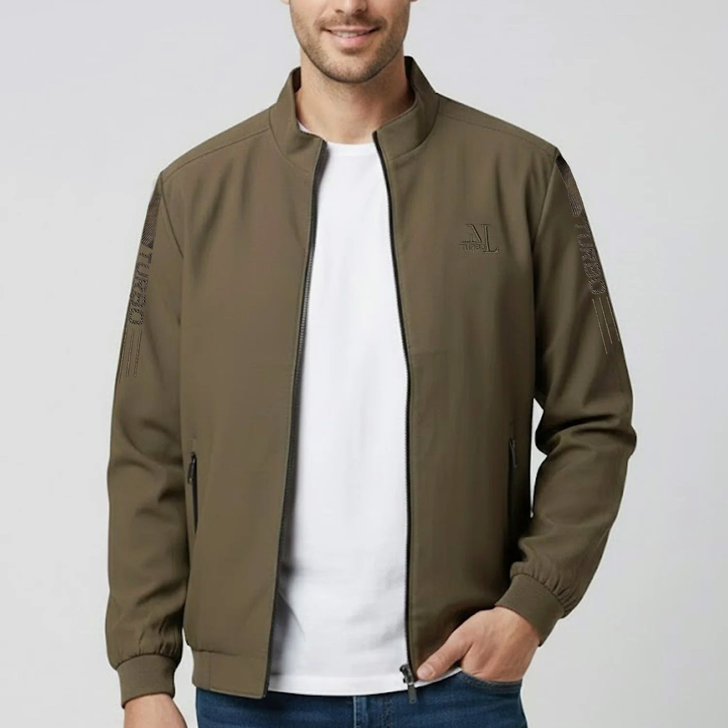 Full-Zip Bomber Imported Light Weight Jacket