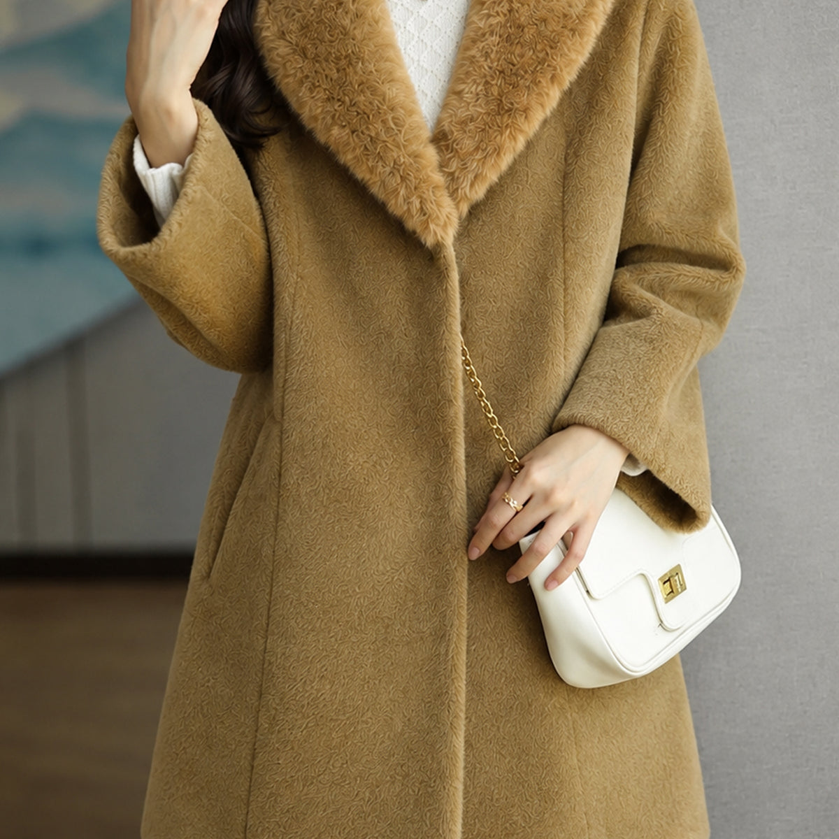 Women's Wool Blended Imp Wool Long Coat
