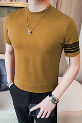 Strip Round neck knitted Jumper Tees