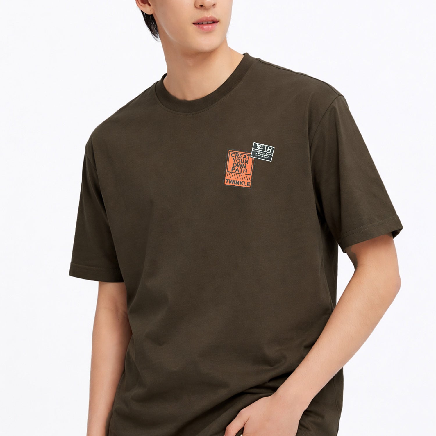 Mens Fashion Identity Round Neck Tee