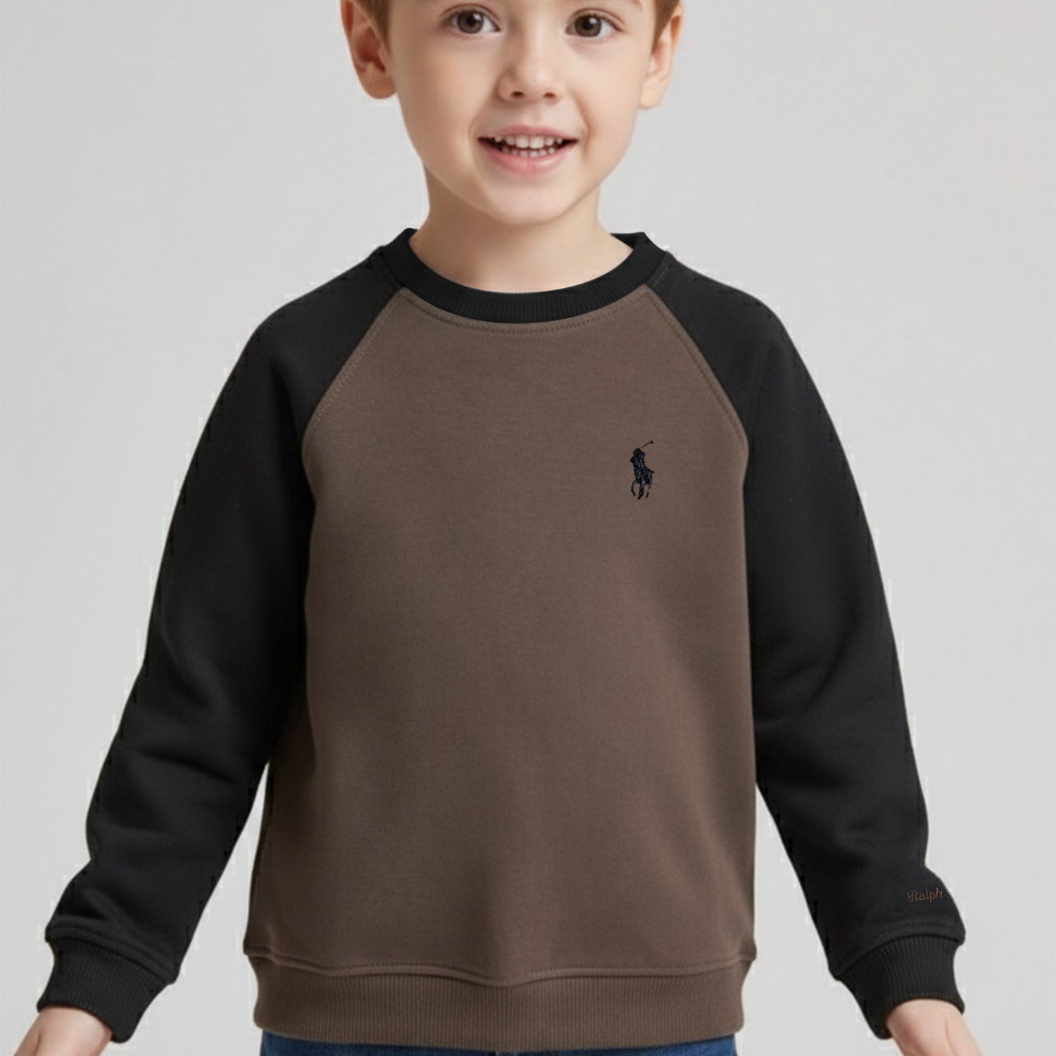 Polo Blocked Cotton Jumper Round Neck Unisex Kids SweatShirt