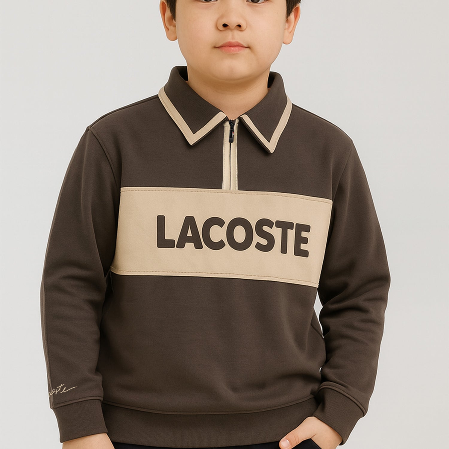 Lcste Block Panel Coller Style Unisex Kids SweatShirt