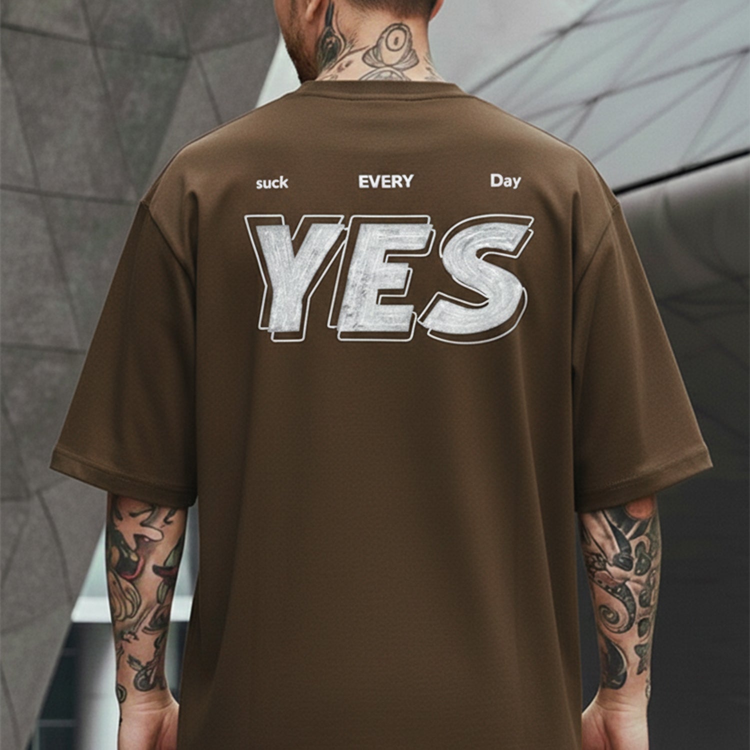 Mens Urban Fashion Round Neck T-shirt