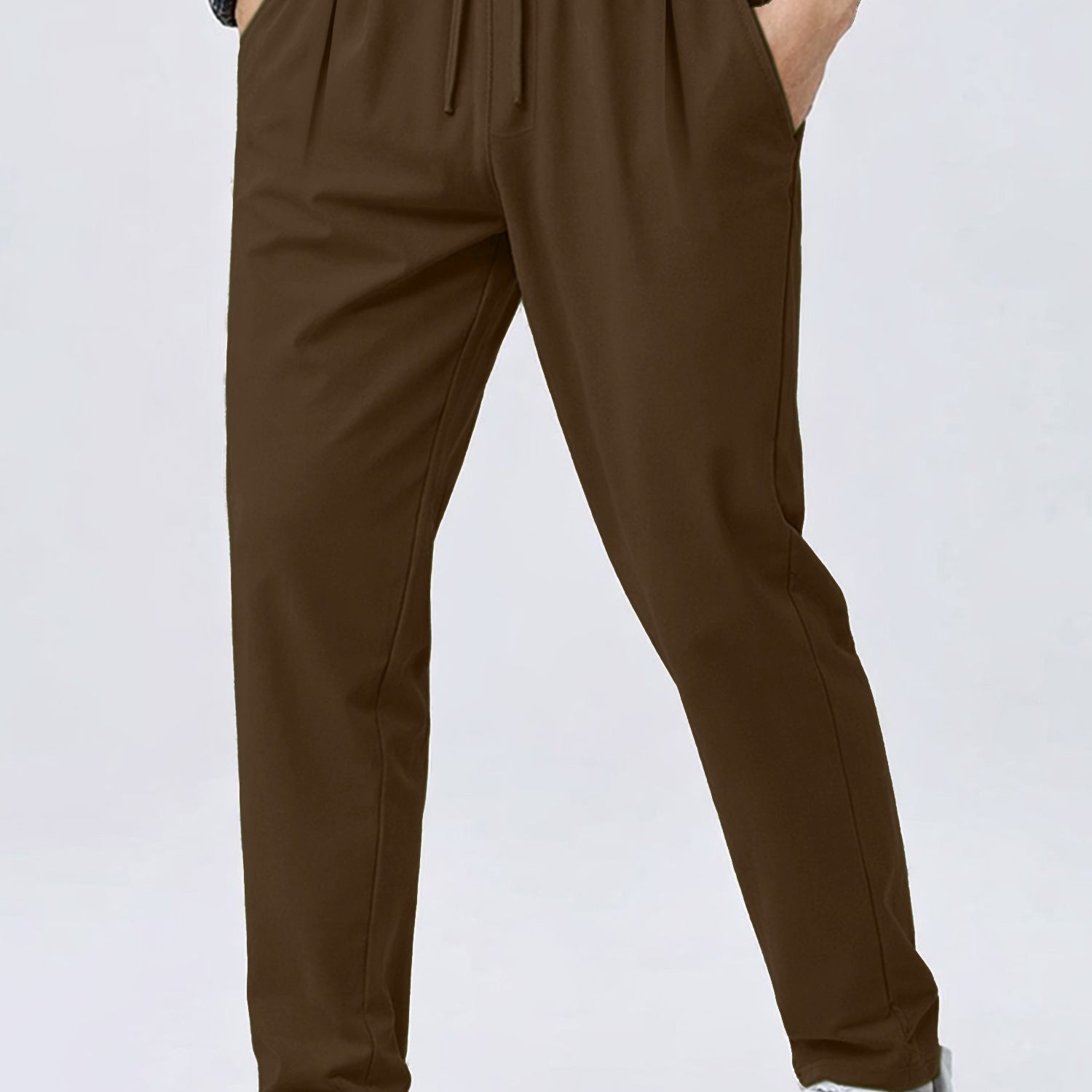 Turbo Pique Textured Double Plate SlimFit Trouser In Brown