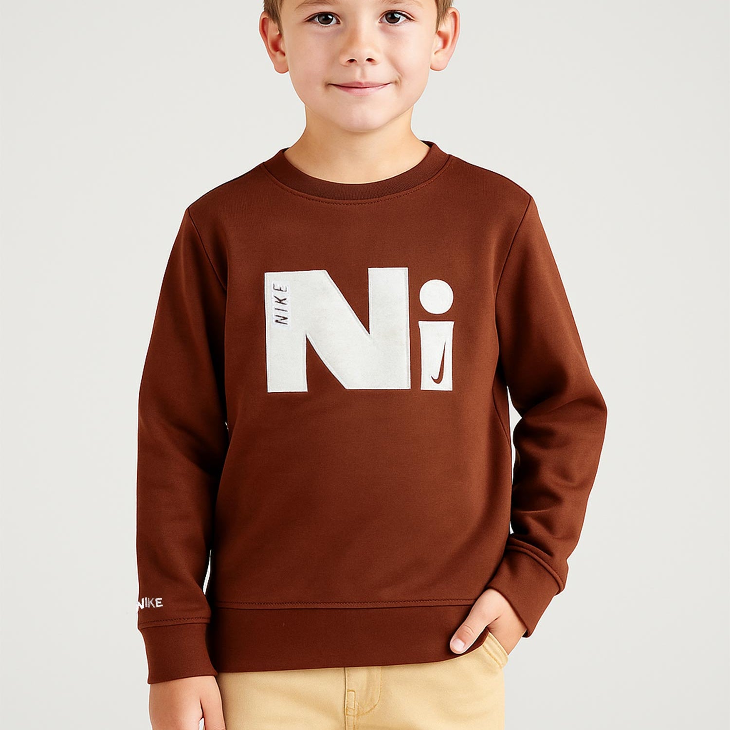 Nke Minimal Block Round Neck Unisex Kids Sweatshirt