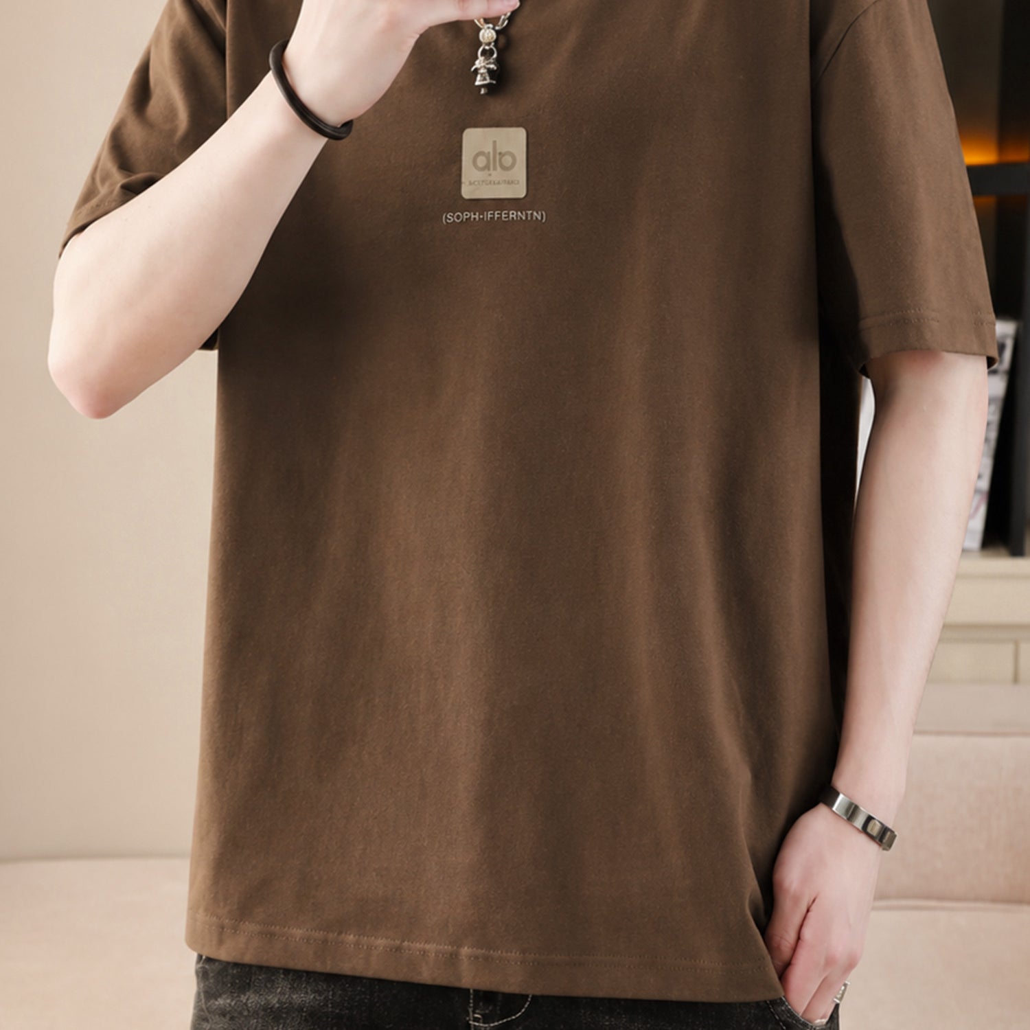 Alo Square Logo On Chest Men's T-Shirt