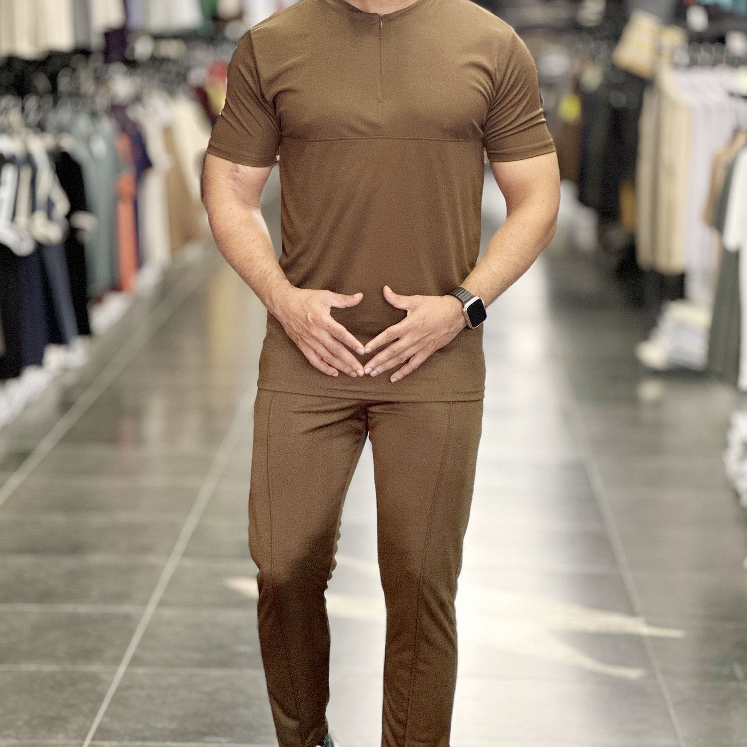 Turbo Zip-Neck Top Style Men's Tracksuit