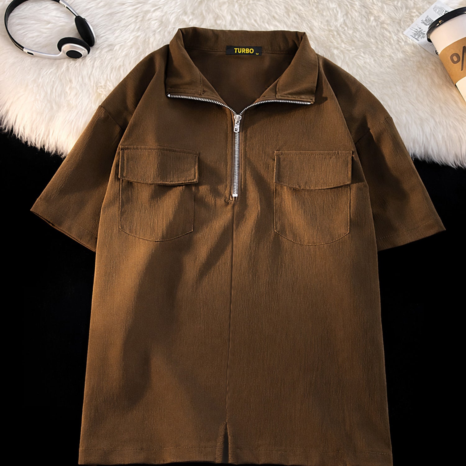 Turbo Long Zip Style Men's Polo T-Shirt
