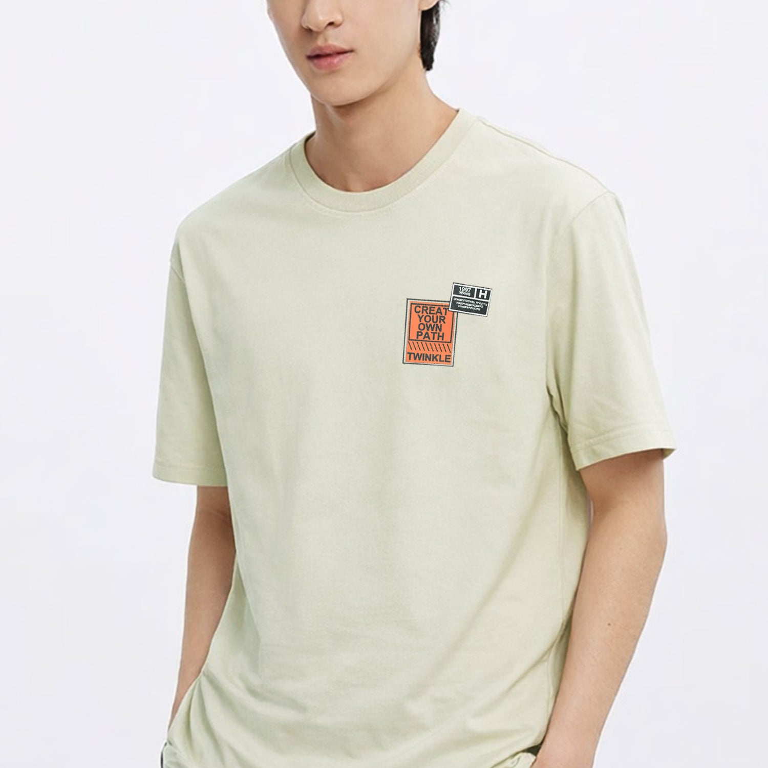 Mens Fashion Identity Round Neck Tee