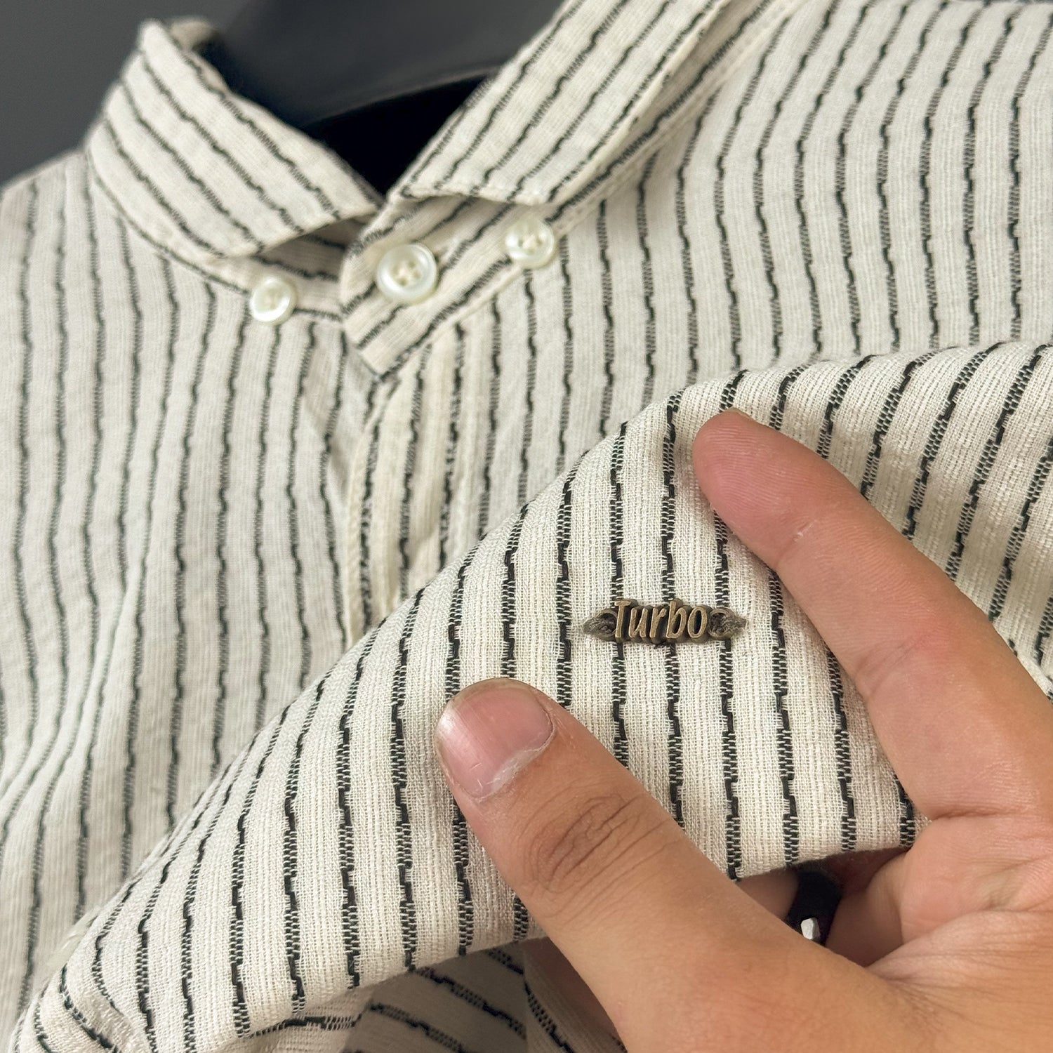 Turbo Lining Check Creation Long Sleeve Cotton Casual Shirt