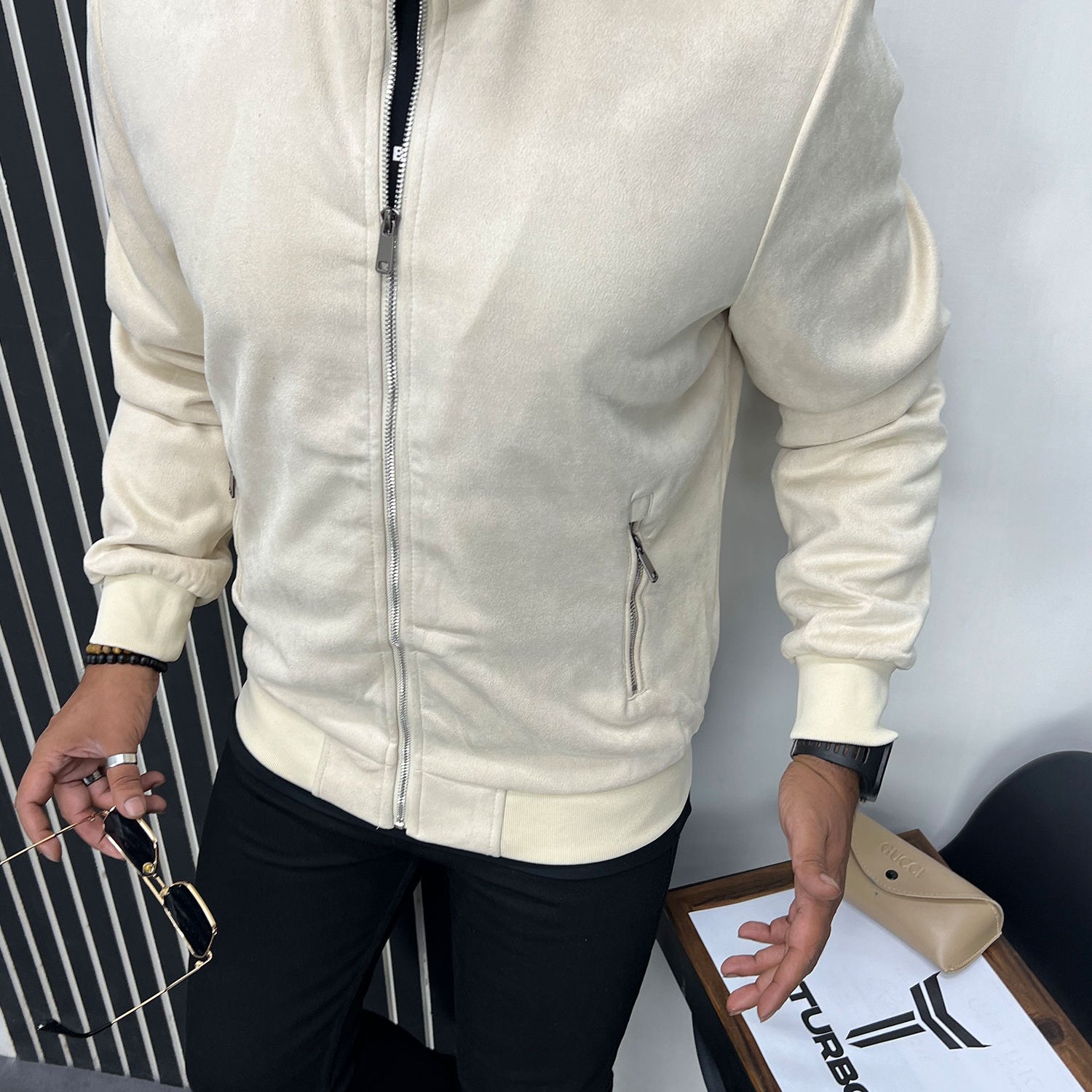 Trend in Town Zipper Men's Suede Jacket