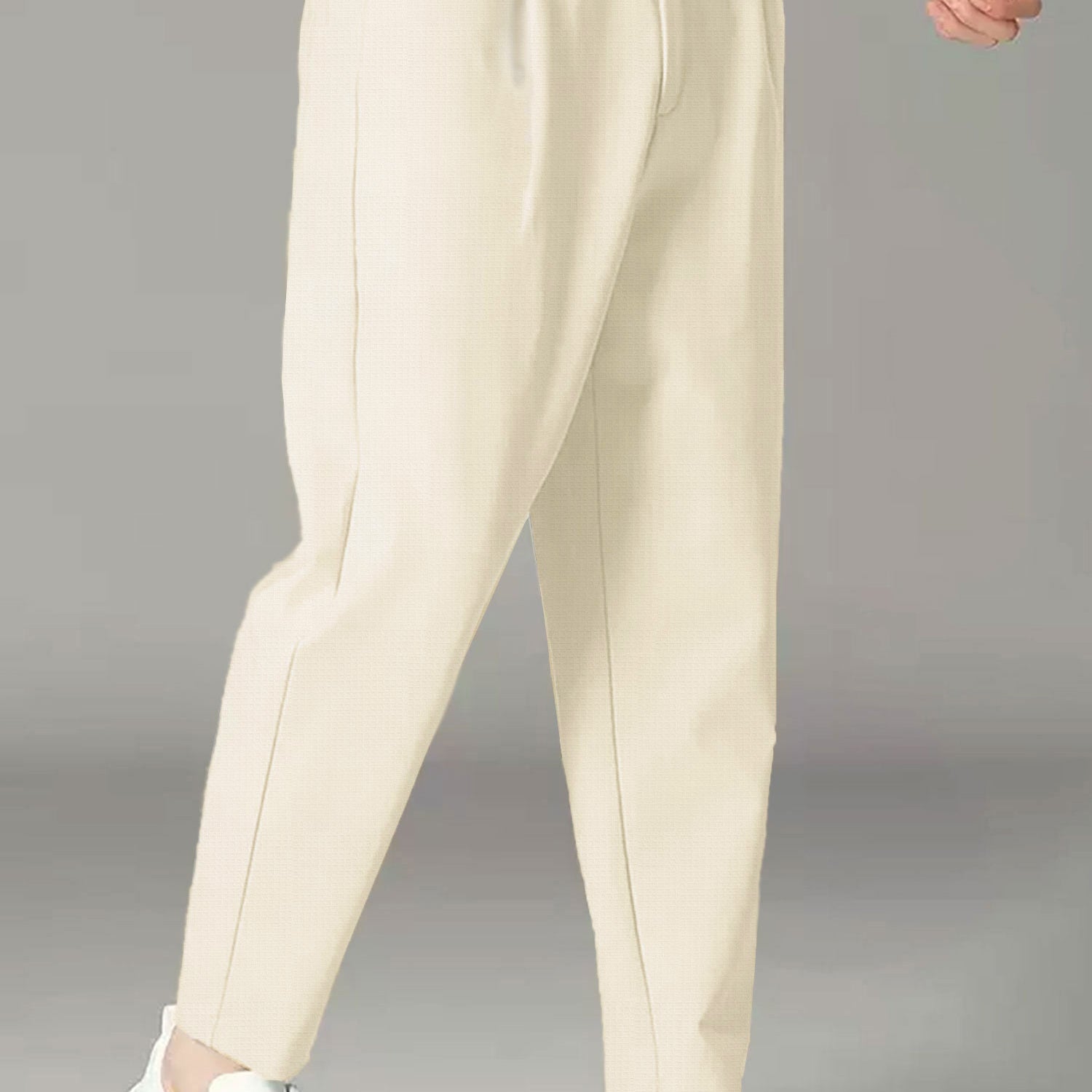 Turbo High Rise Pleated Waffle Pattern Loose Bottom Trouser