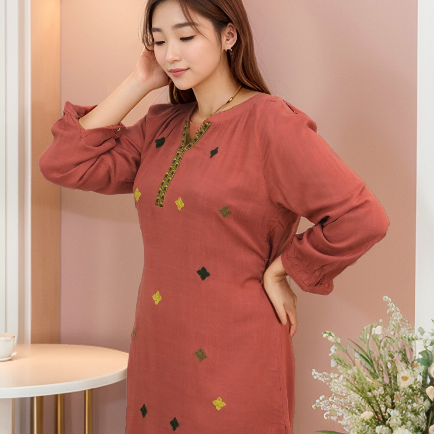 Embroidered Design Timeless Charm Turkish Imported Top