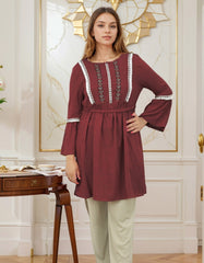 Embroidered Design Floral Motif Turkish Imported Top