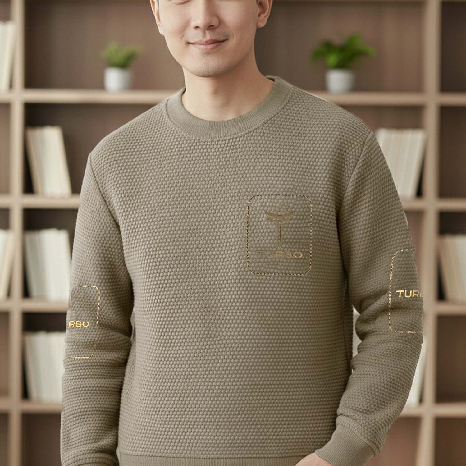 Turbo SIgnature Typography Round Neck Men's Sweatshirt