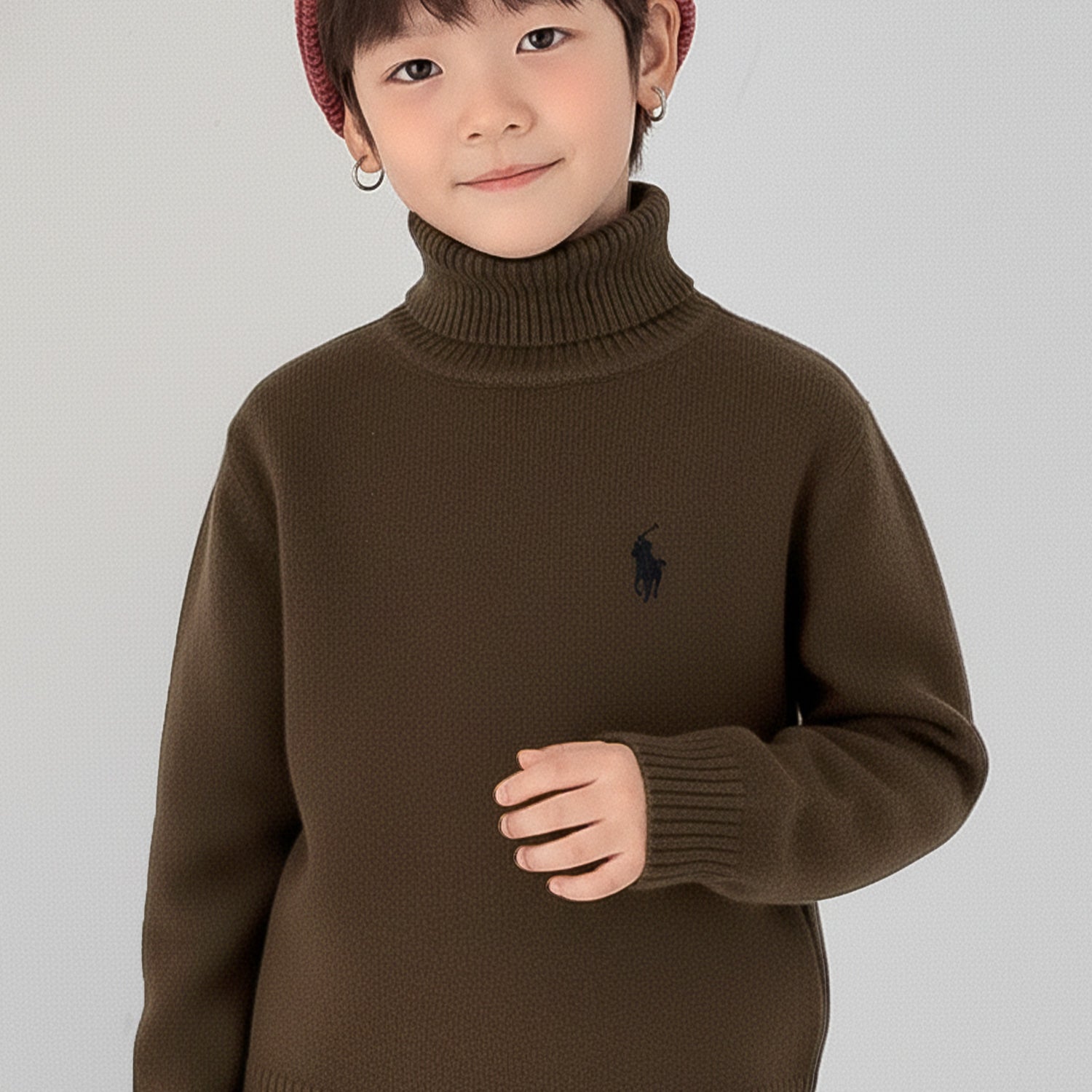 Polo Plain Pattern Imported Kids High Neck