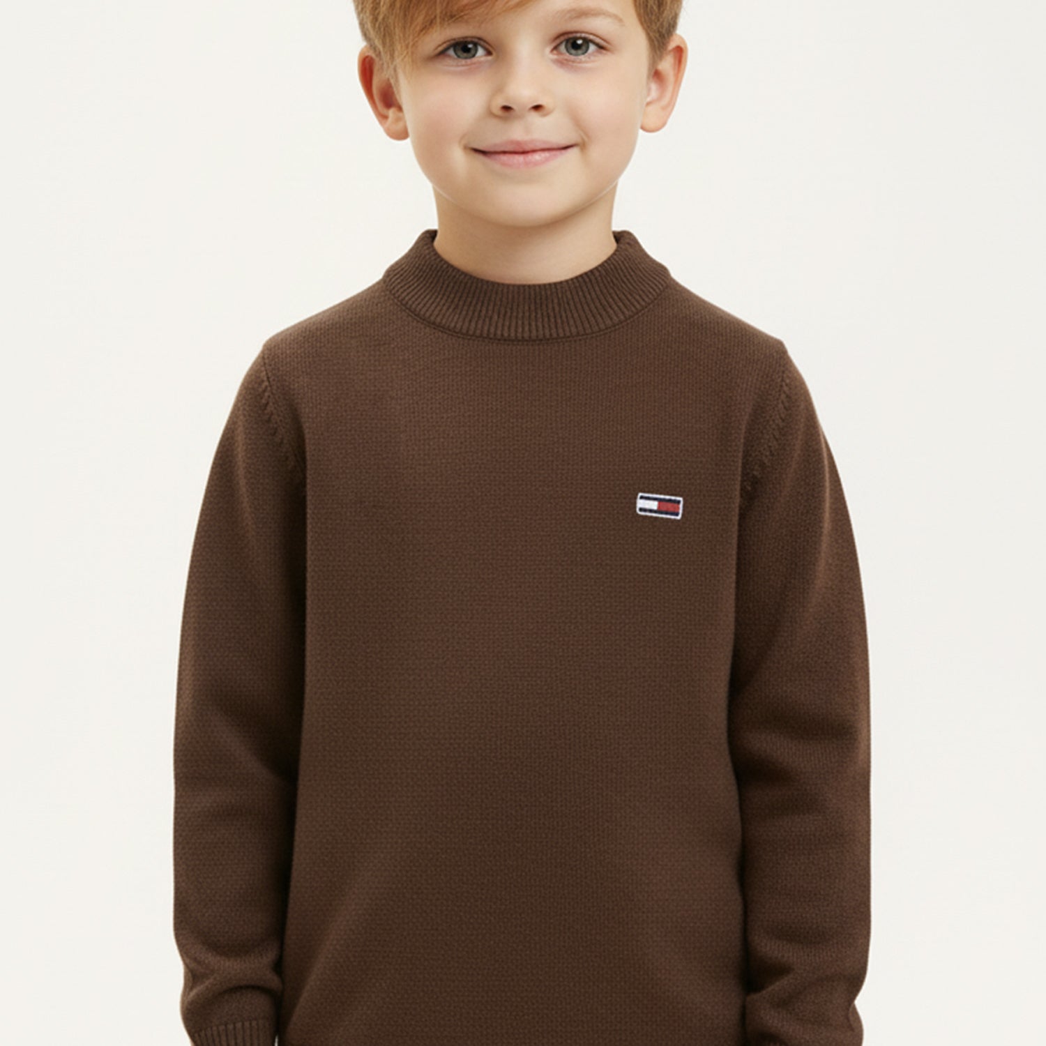 Tmy Reg Badge Mock Neck Imported Younger Kids High Neck
