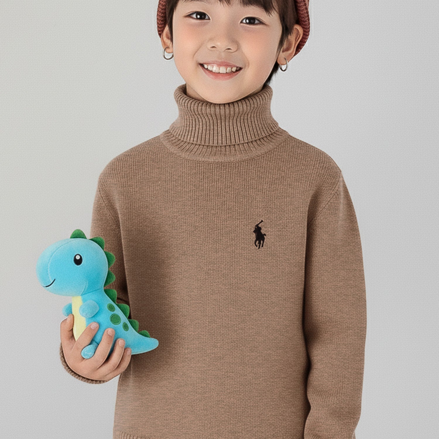 Polo Plain Pattern Imported Kids High Neck