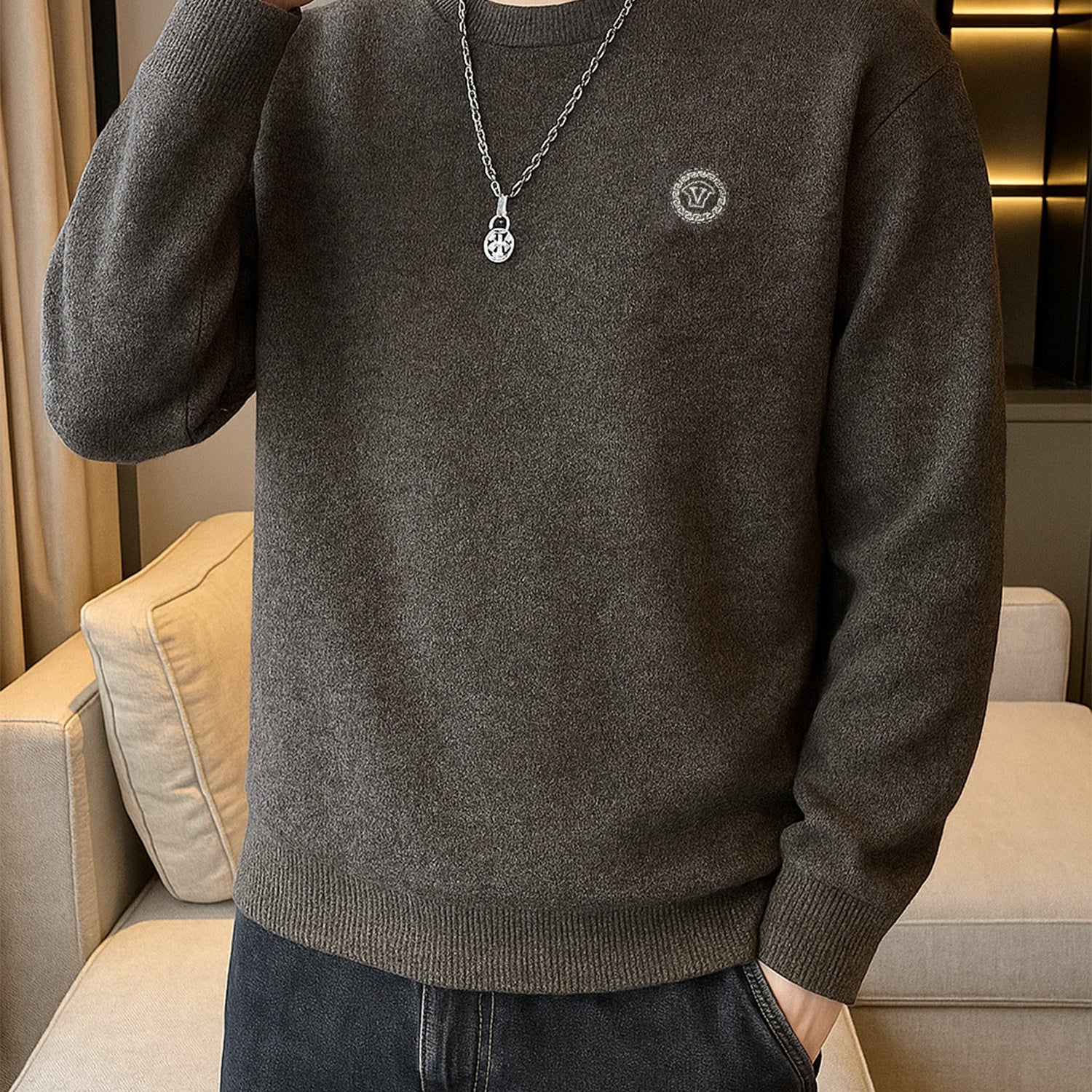 Levelwear Round Neck Imported Men's Sweatshirt