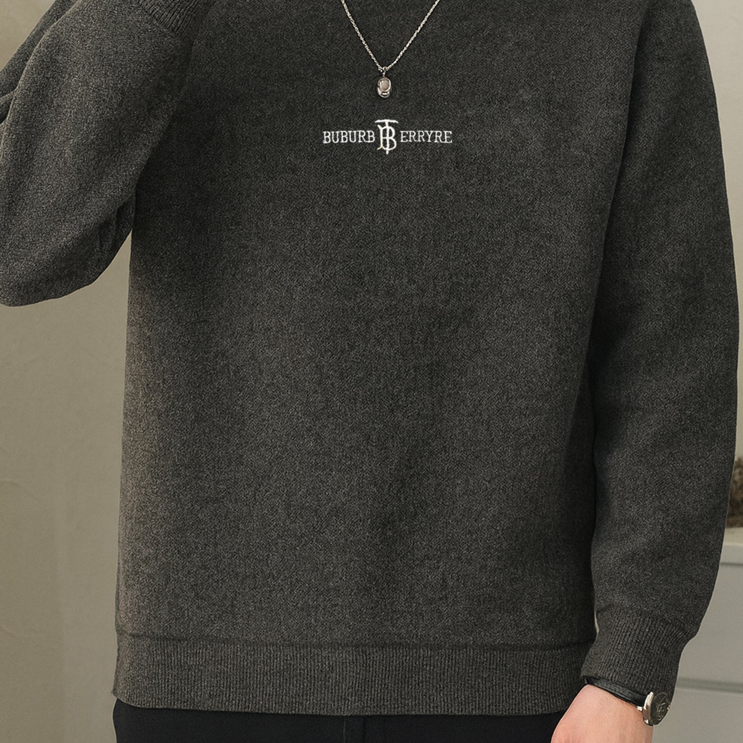 Wool Knitwear Round Neck Imported Men's Sweatshirt