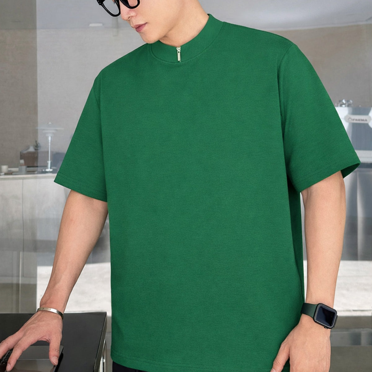 Plain Cotton Lycra Round Neck Tee