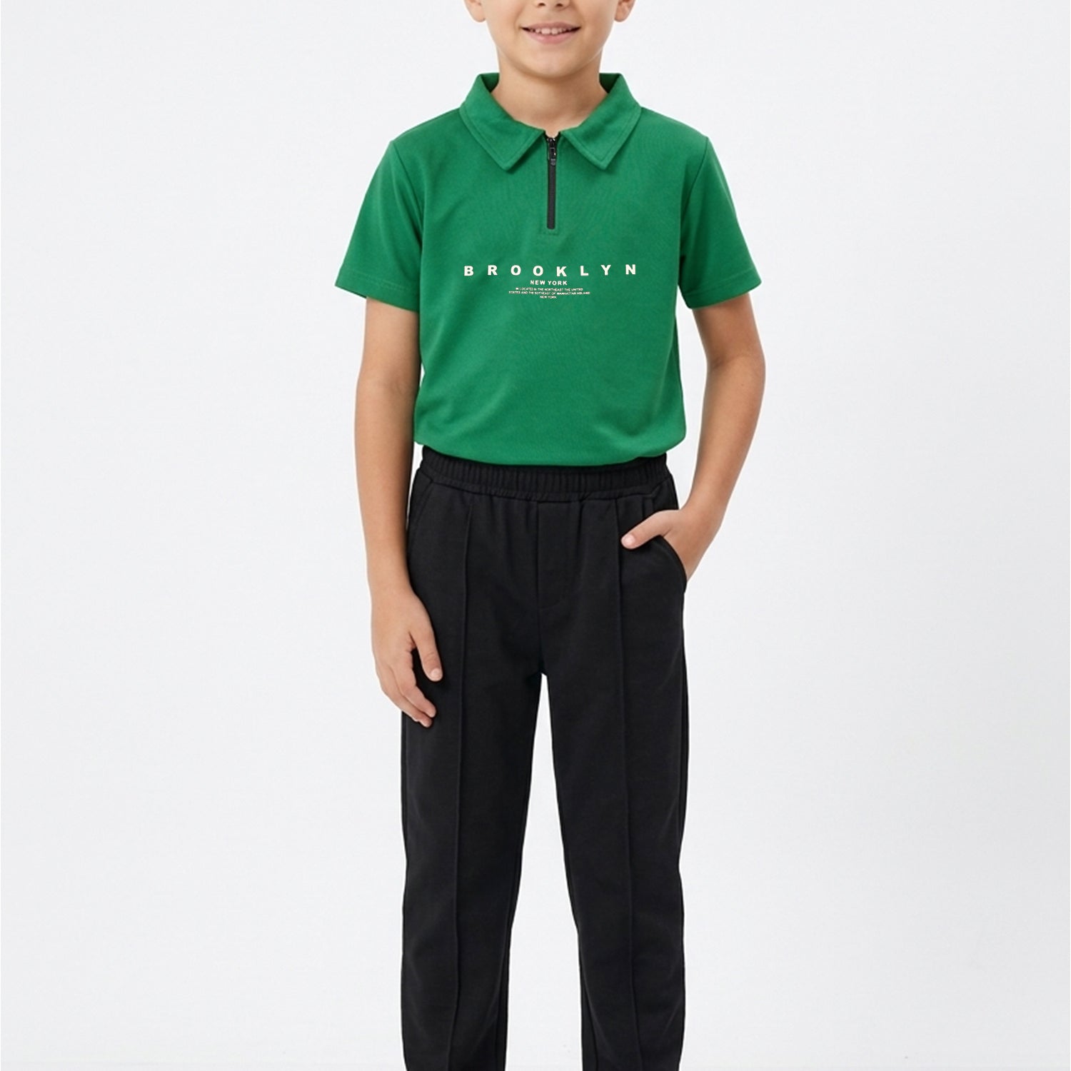 Broklyn Sports Inspired Zipper Style Younger Kids Co-Ord Set