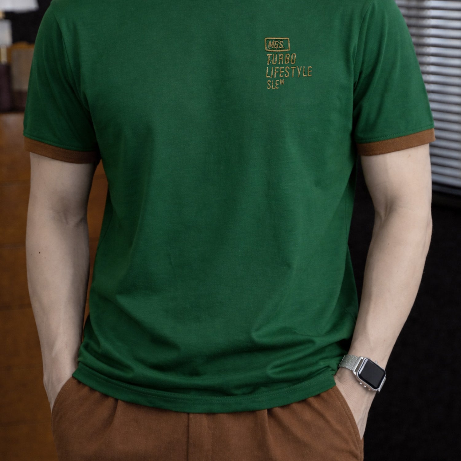 Turbo Contrasting Round Neck Tee