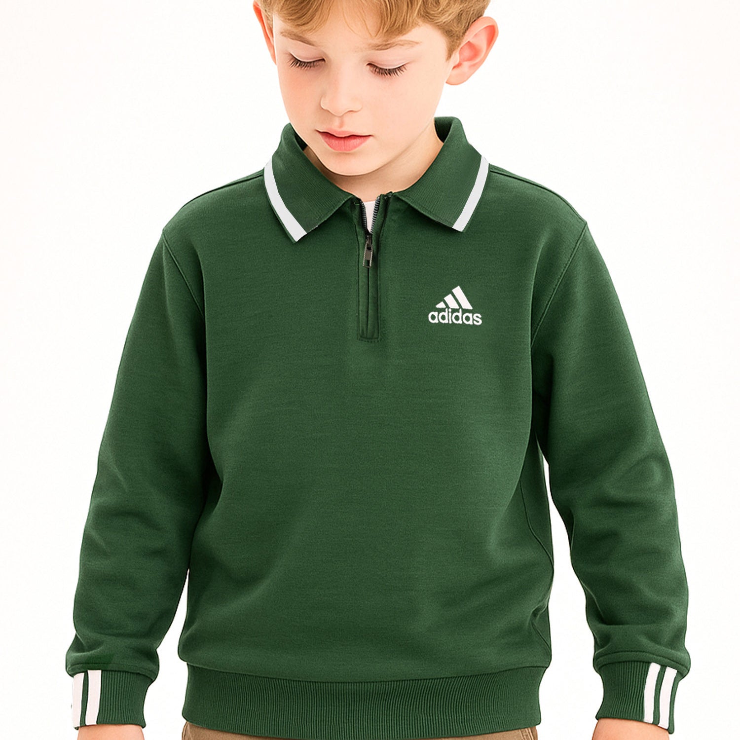 Adds Arm Rib Stripes Unisex Kids SweatShirt