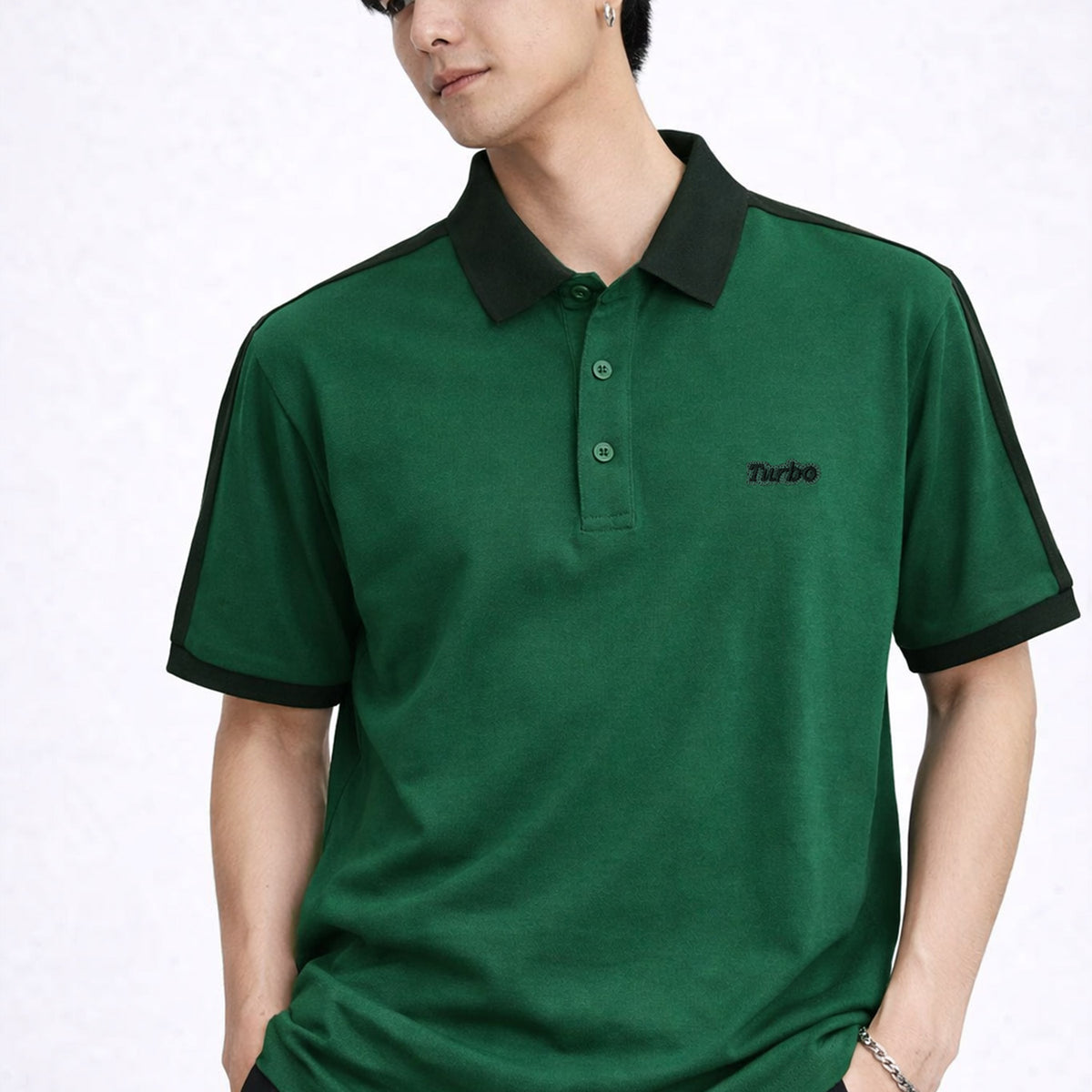 Turbo Contrasting Color Men's Polo Shirt