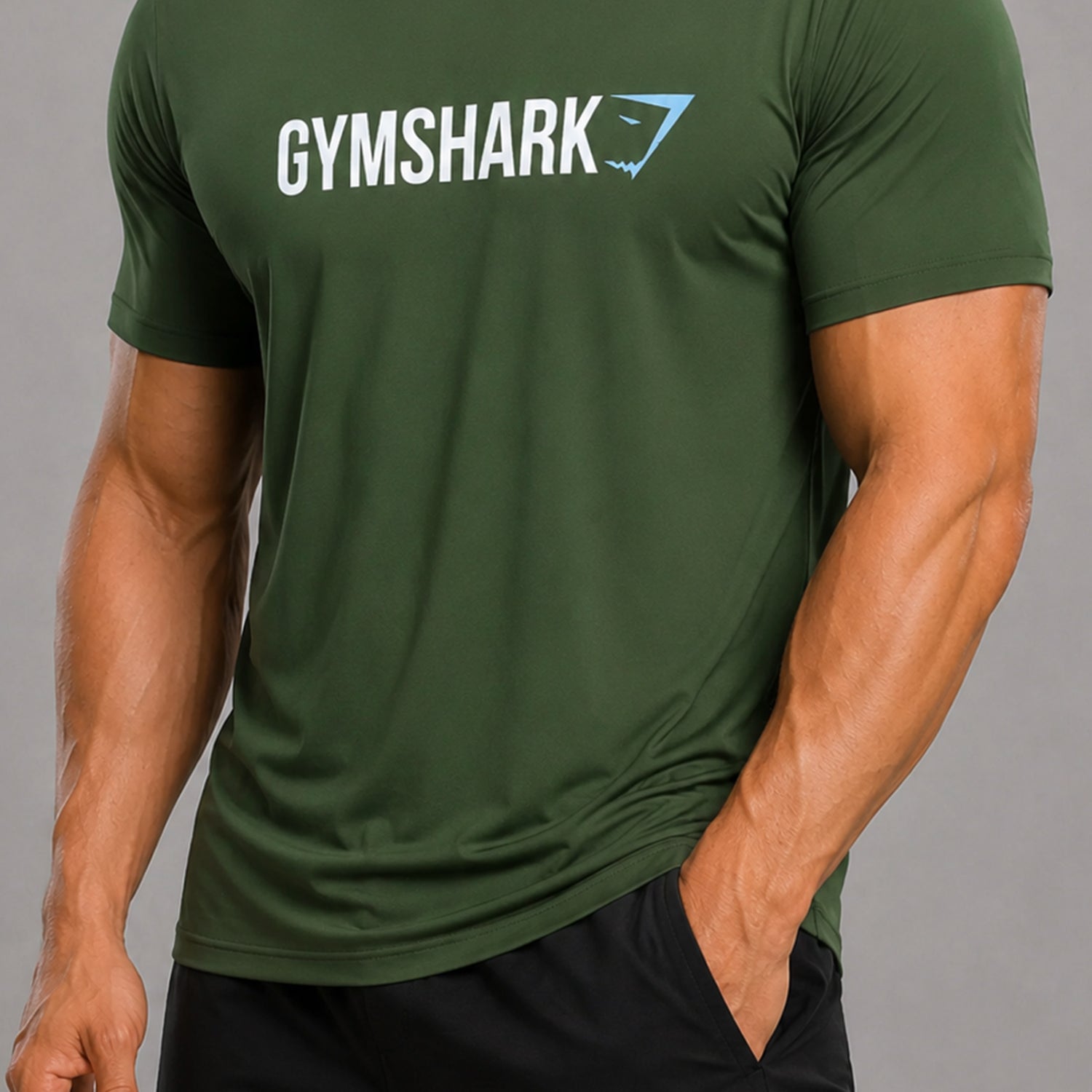 Gym Shrk Athletic Workout Men's Dry-Fit Tee