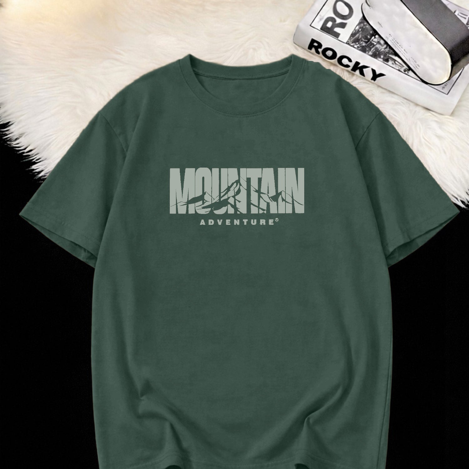 Mens Mountain Typography Graphic Tee