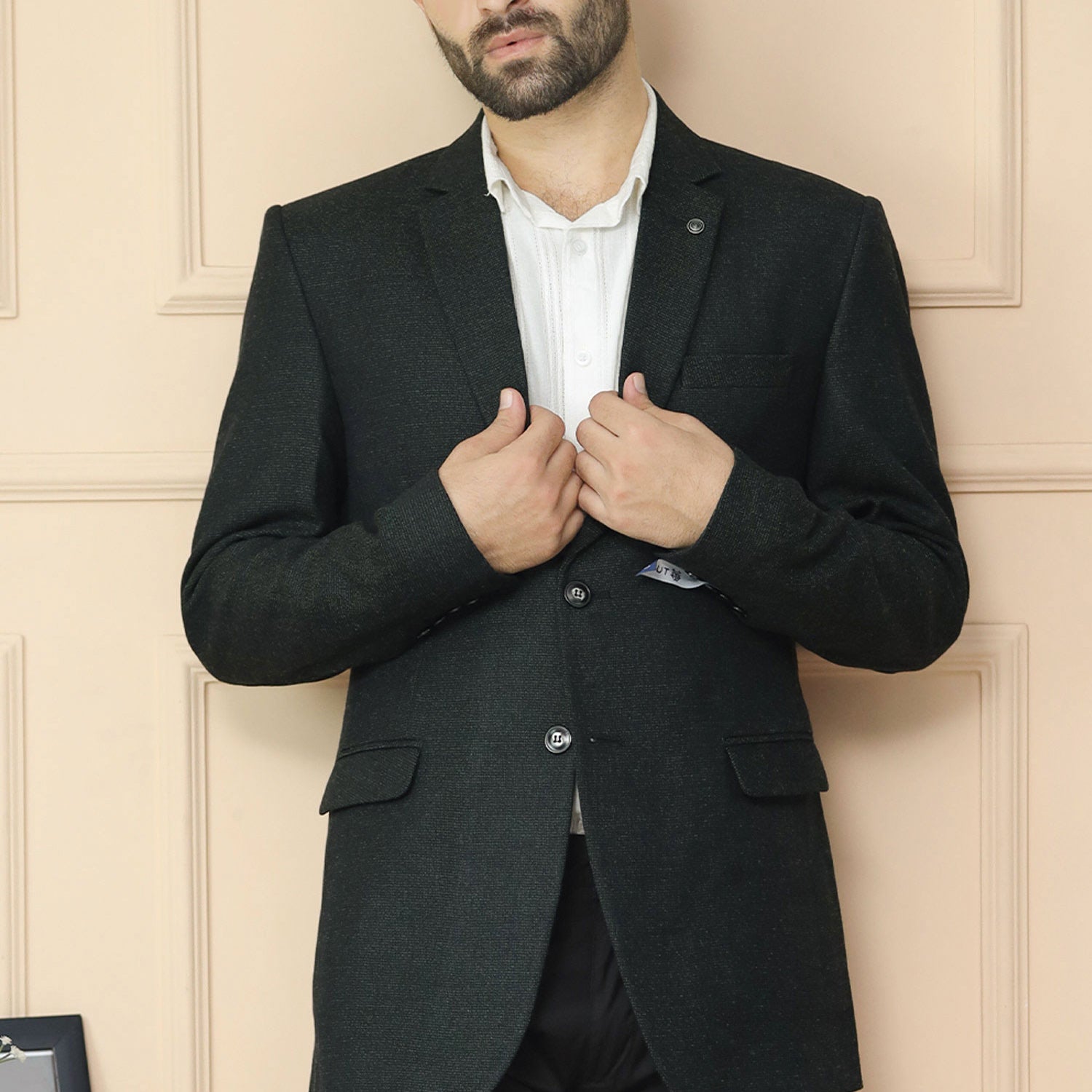 Classic Rich Sharp Texture Pattern Men Blazer