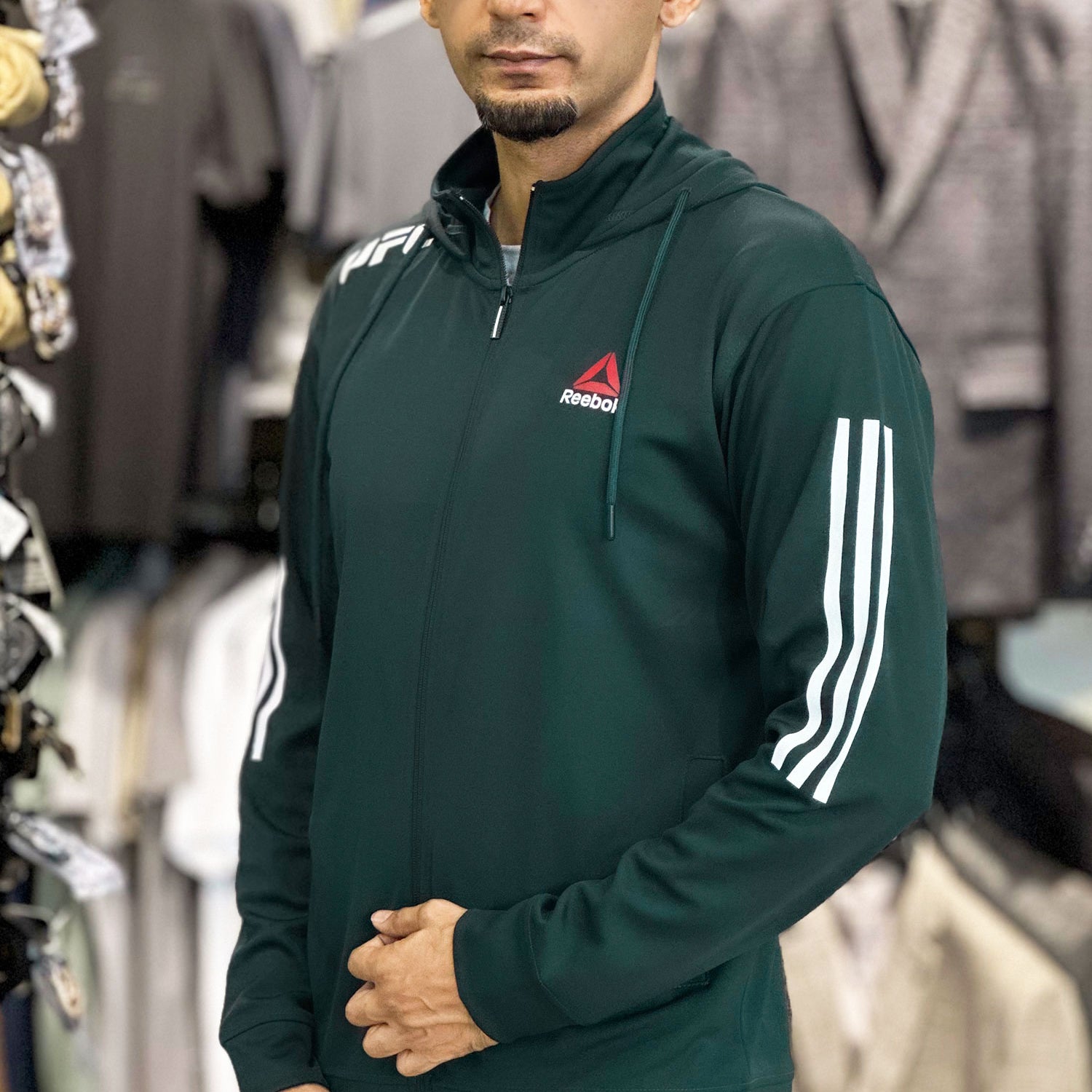 Reebk UFC Walkout Training Hood Style Men Zipper Upper