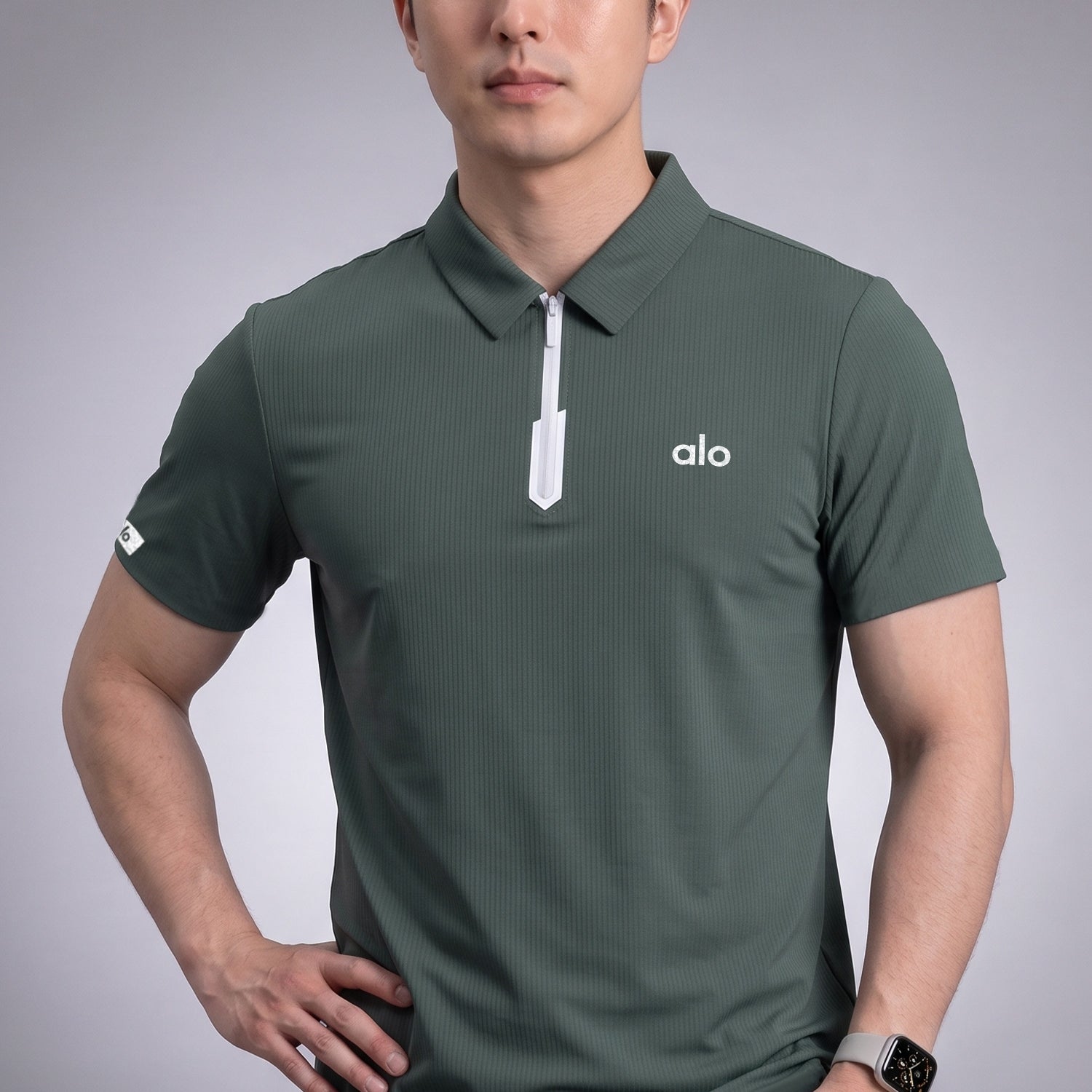 Alo Quarter-Zip Performance Imp Dry-Fit Polo