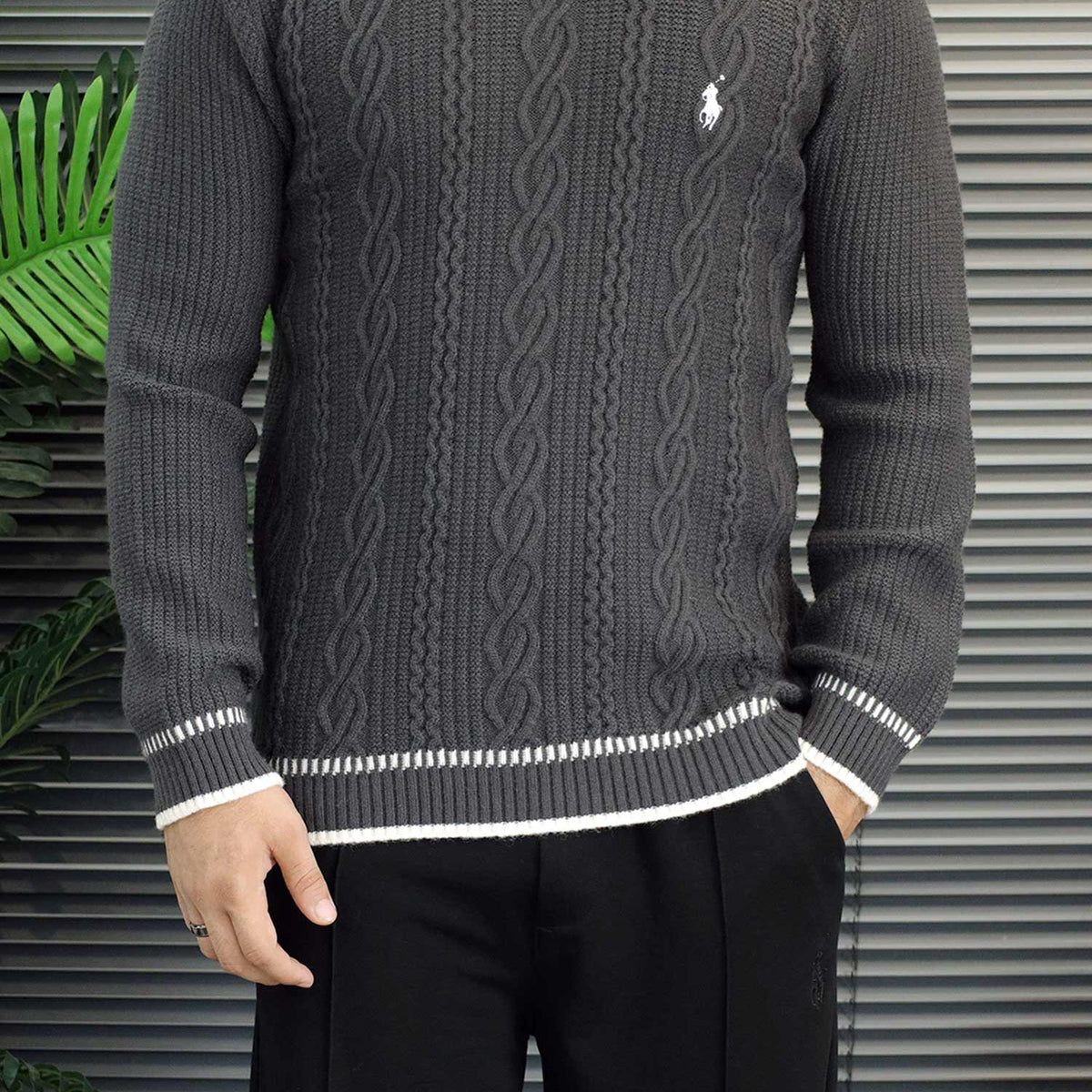 Polo Rph Lren Cable-Knit Pullover Imported Men's Sweater