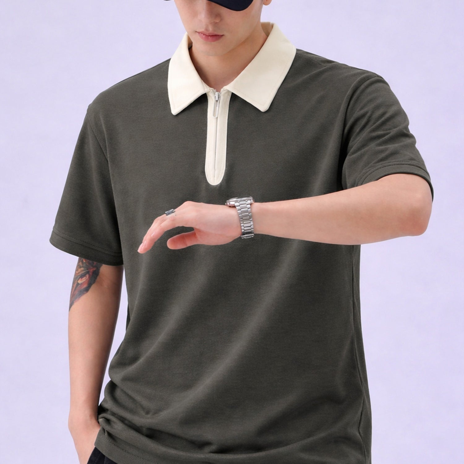 Men's Minimal Design OverSize Polo Shirt*