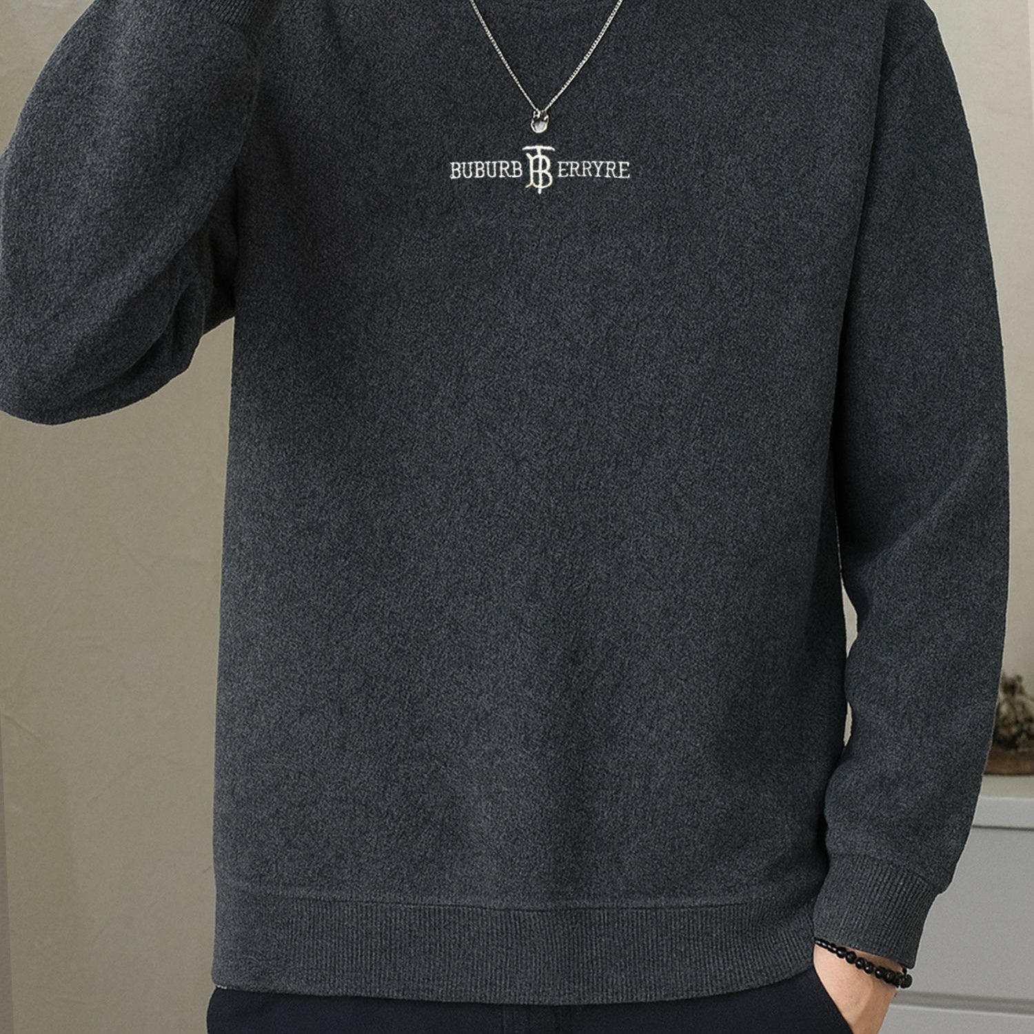 Wool Knitwear Round Neck Imported Men's Sweatshirt