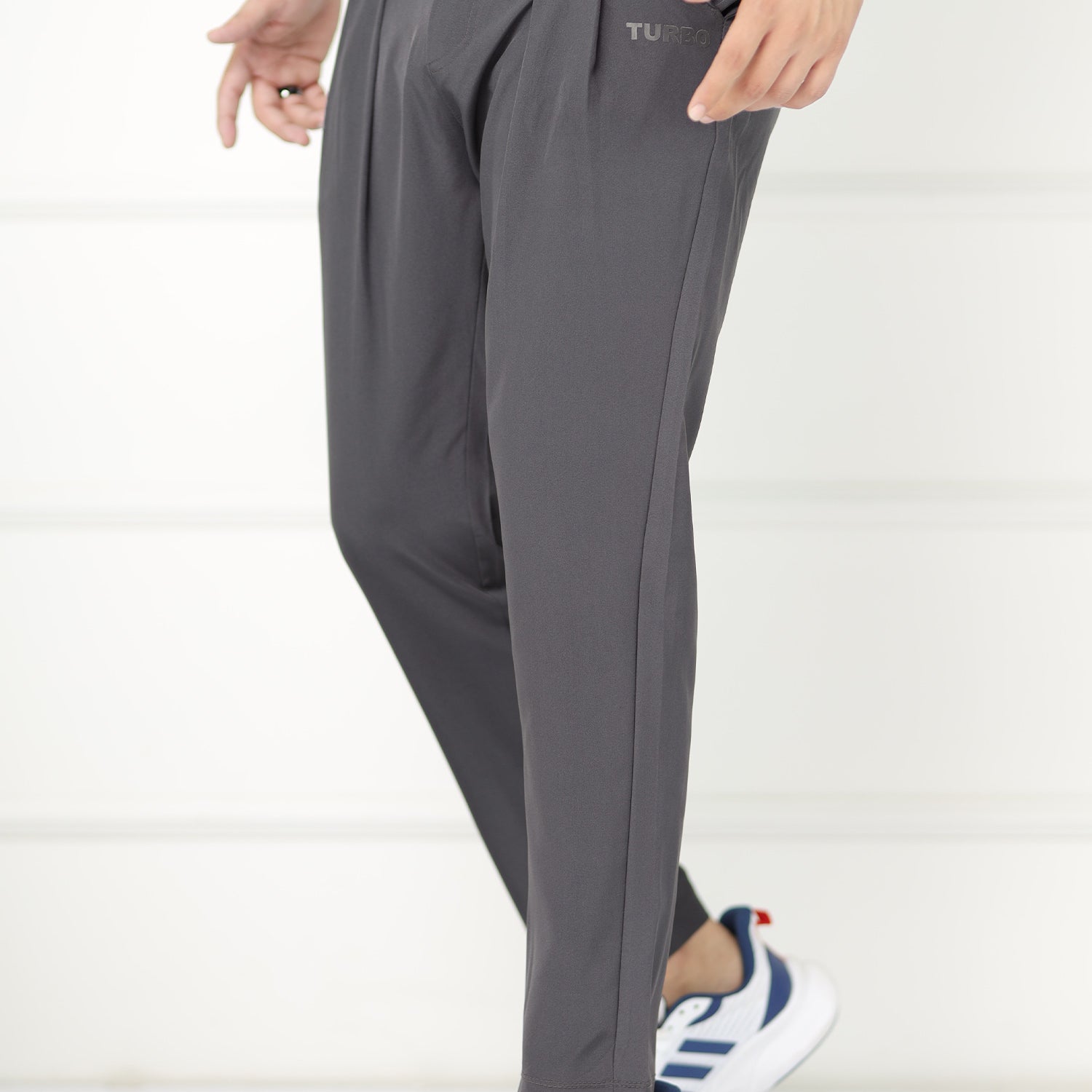 Turbo Fit Premium Micro Sportswear Trouser In Dark Grey