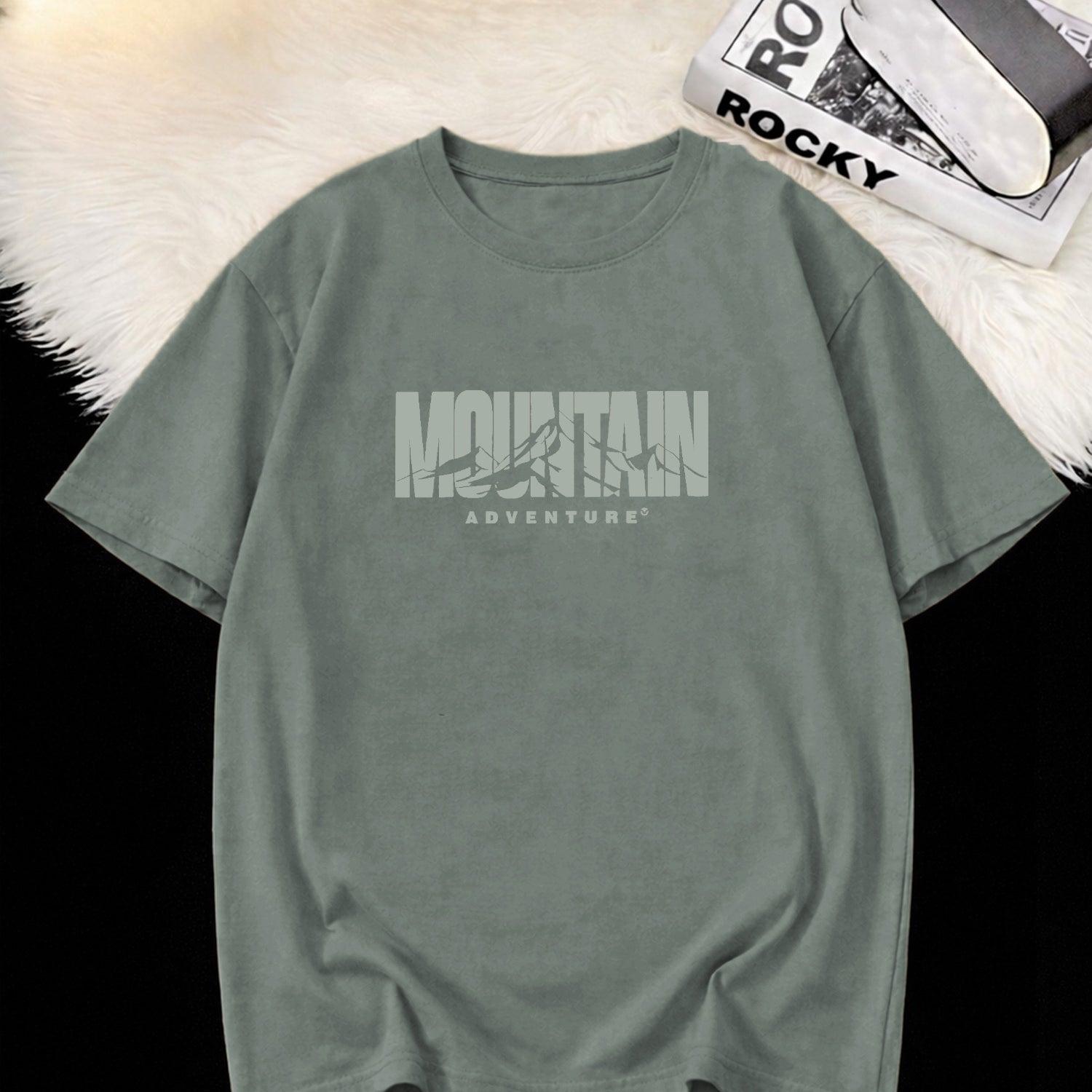 Mens Mountain Typography Graphic Tee