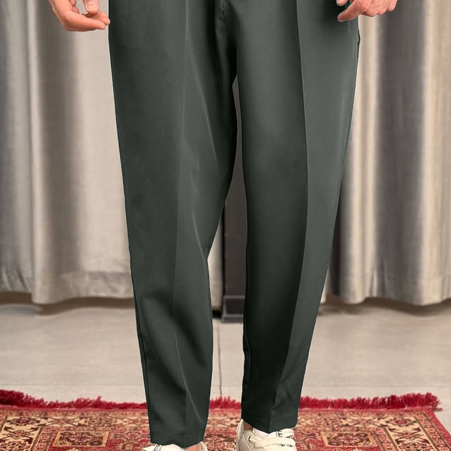 Turbo Pique Textured Double Plate SlimFit Trouser